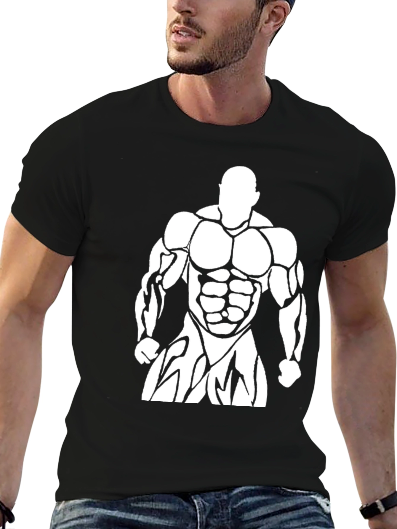 Bodybuilder Graphic Print Mens T-Shirt