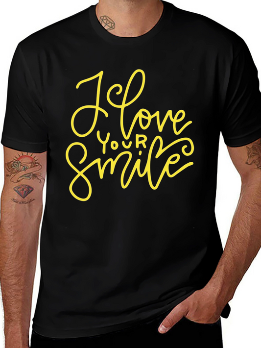 I Love Your Smile Graphic Tee - Soft Black T-Shirt