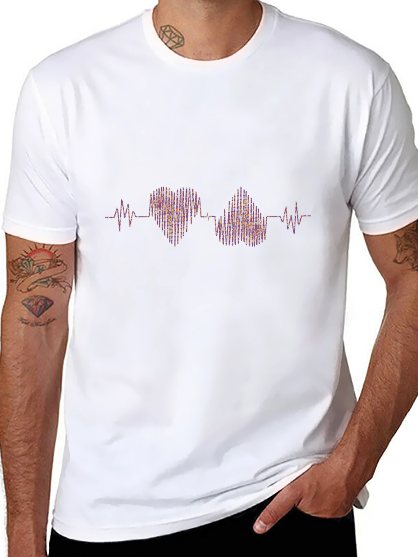 Heartbeat Heart T-Shirt - Black