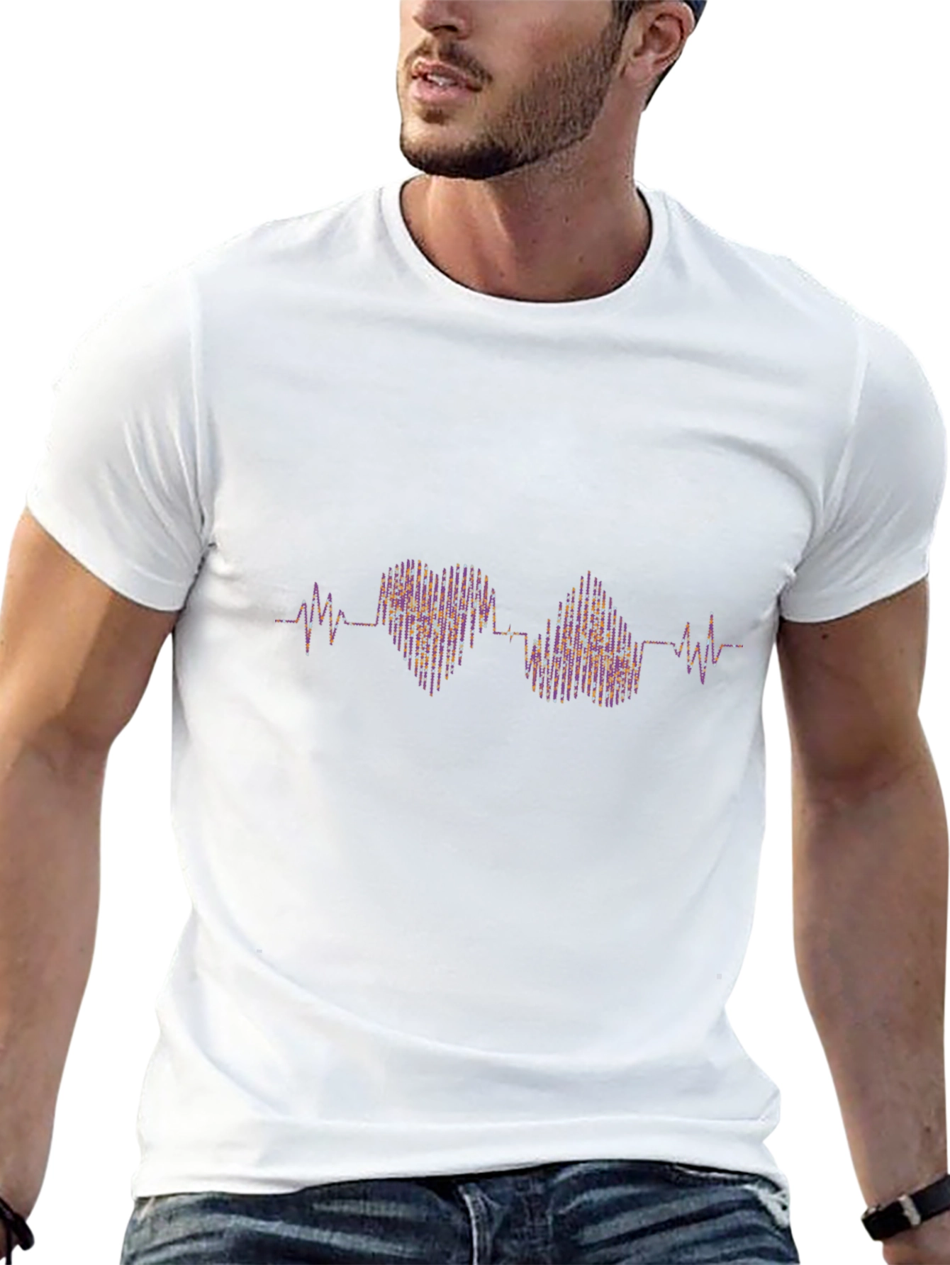 Heartbeat Heart T-Shirt - Black
