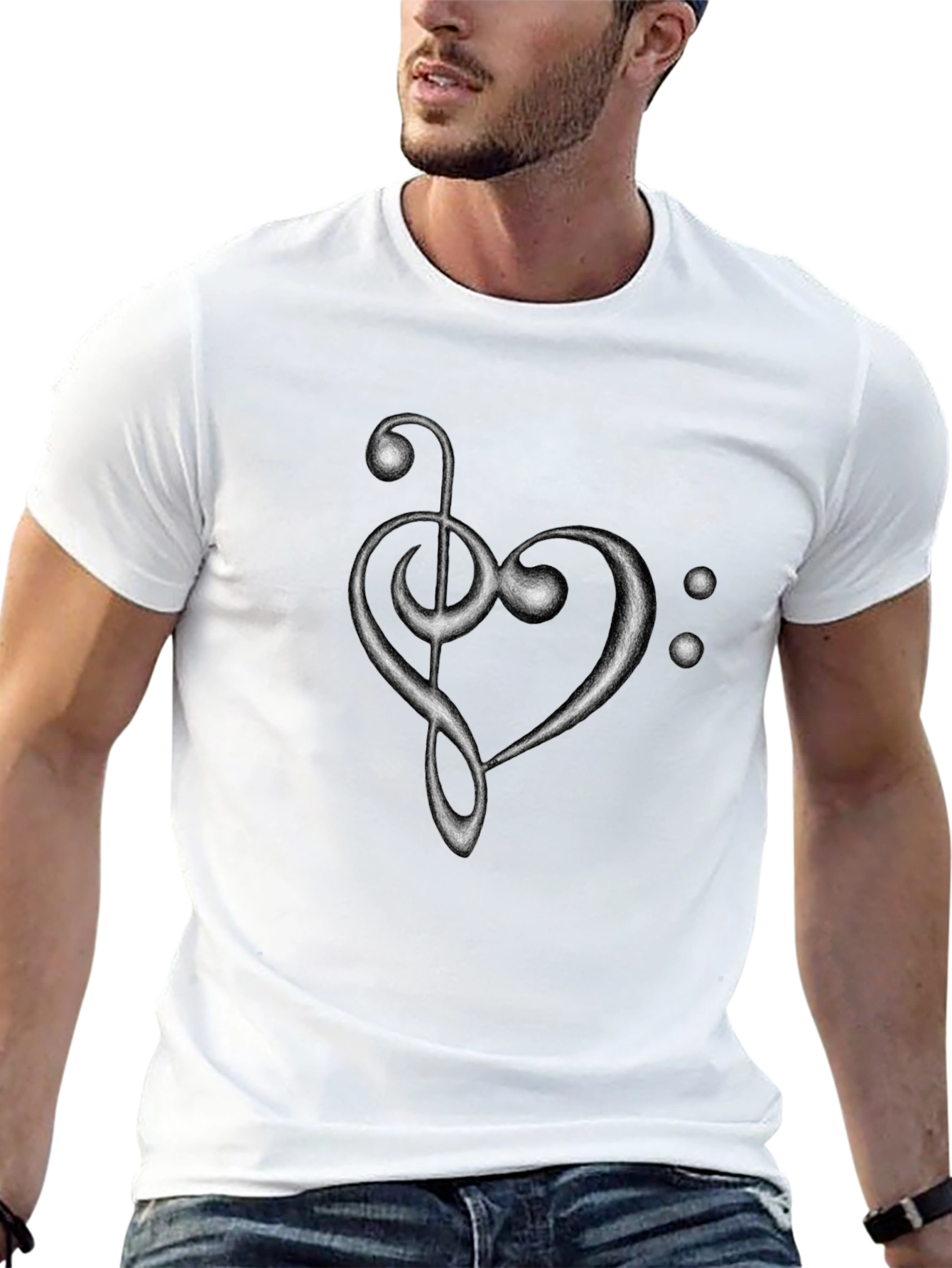Musical Heart T-Shirt - Black