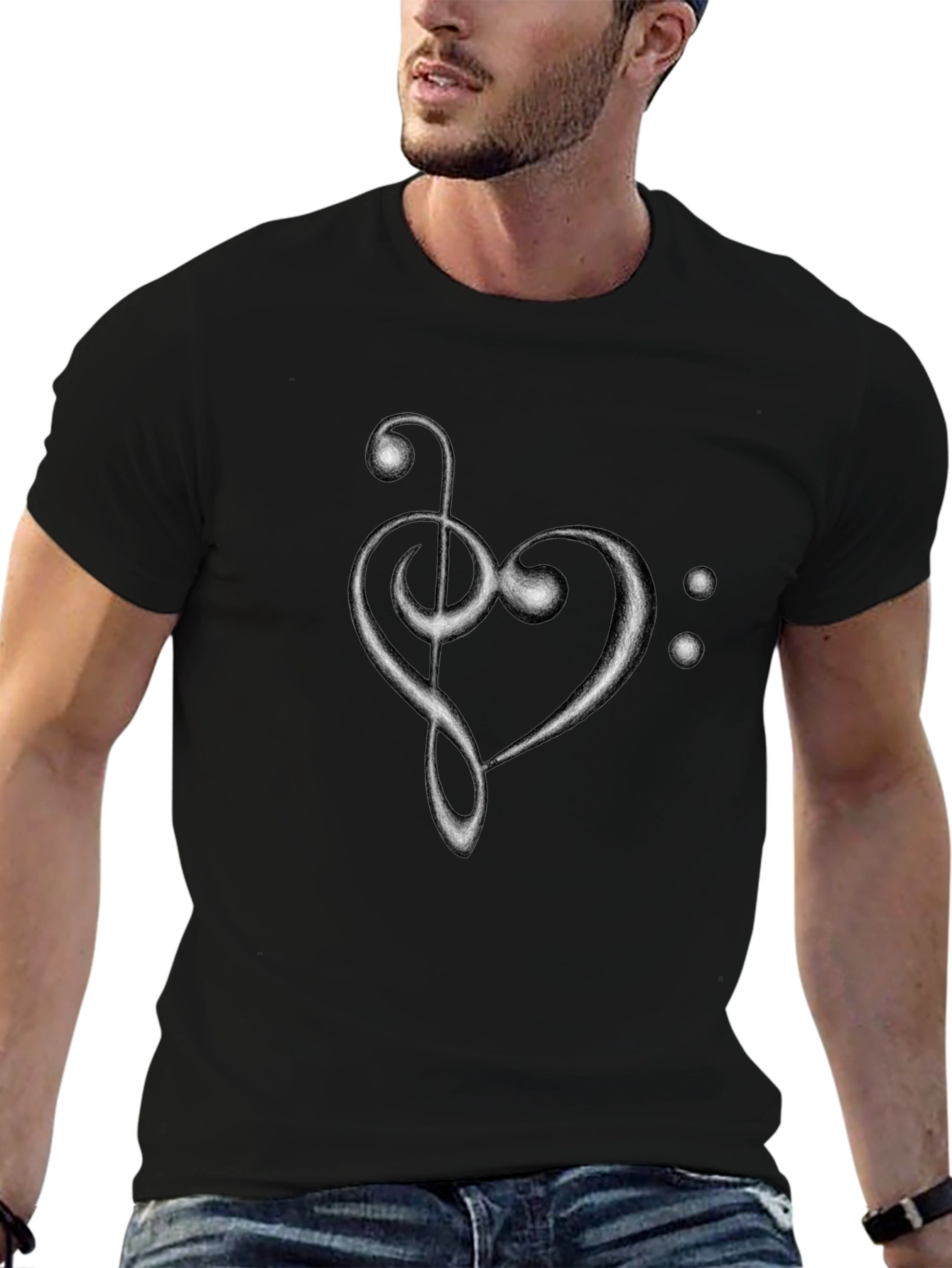 Musical Heart T-Shirt - Black