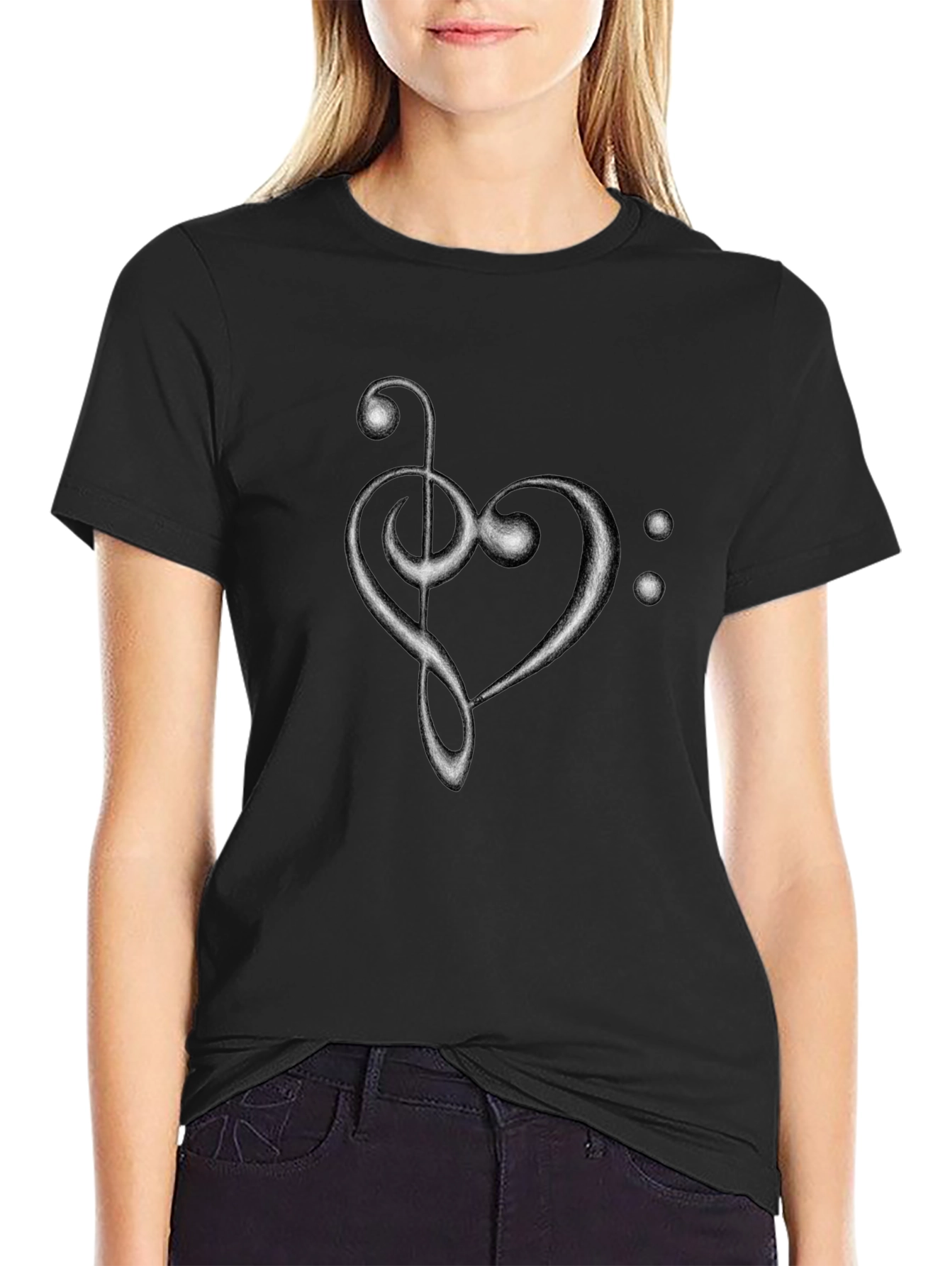Musical Heart T-Shirt - Black
