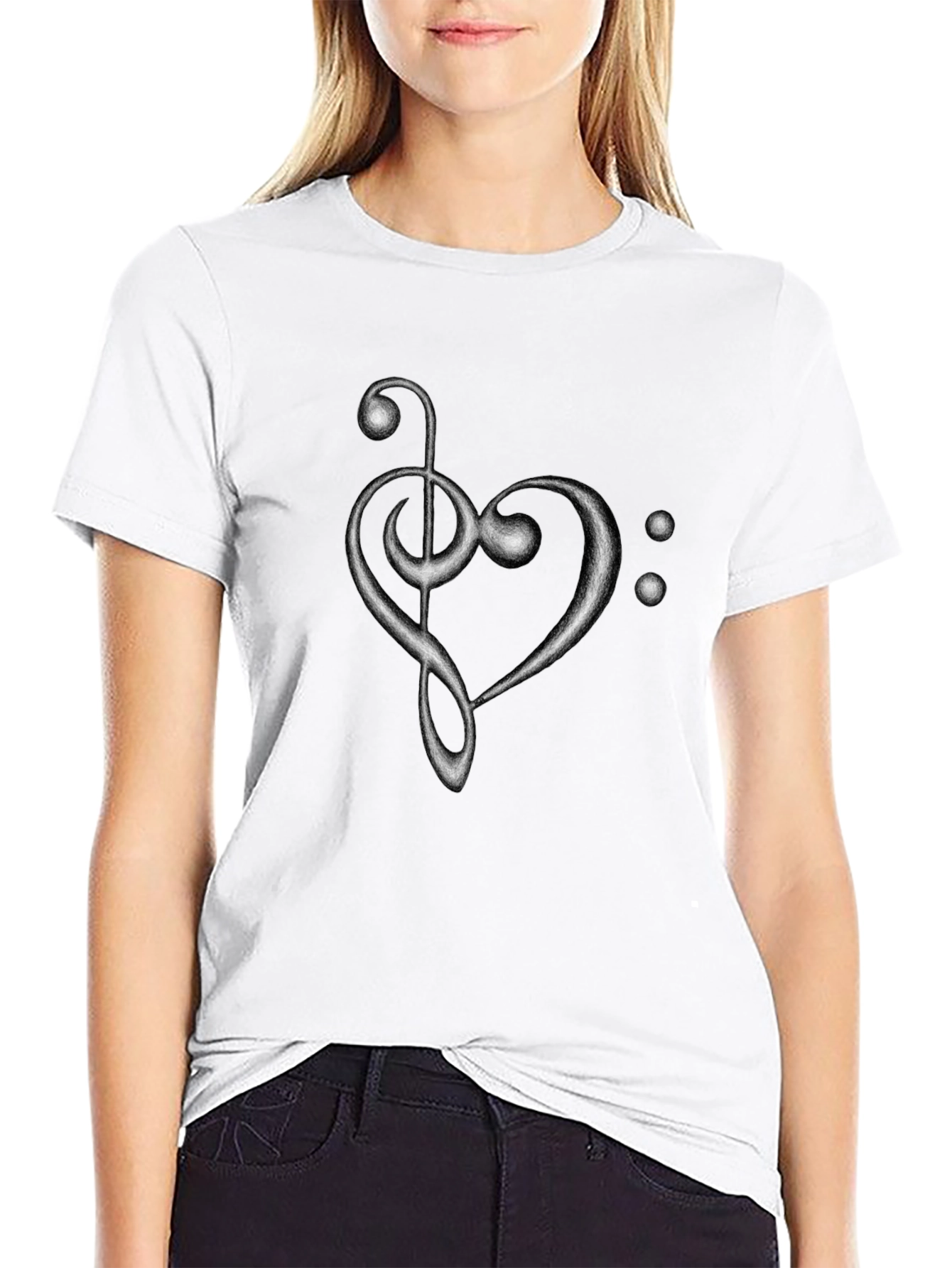 Musical Heart T-Shirt - Black