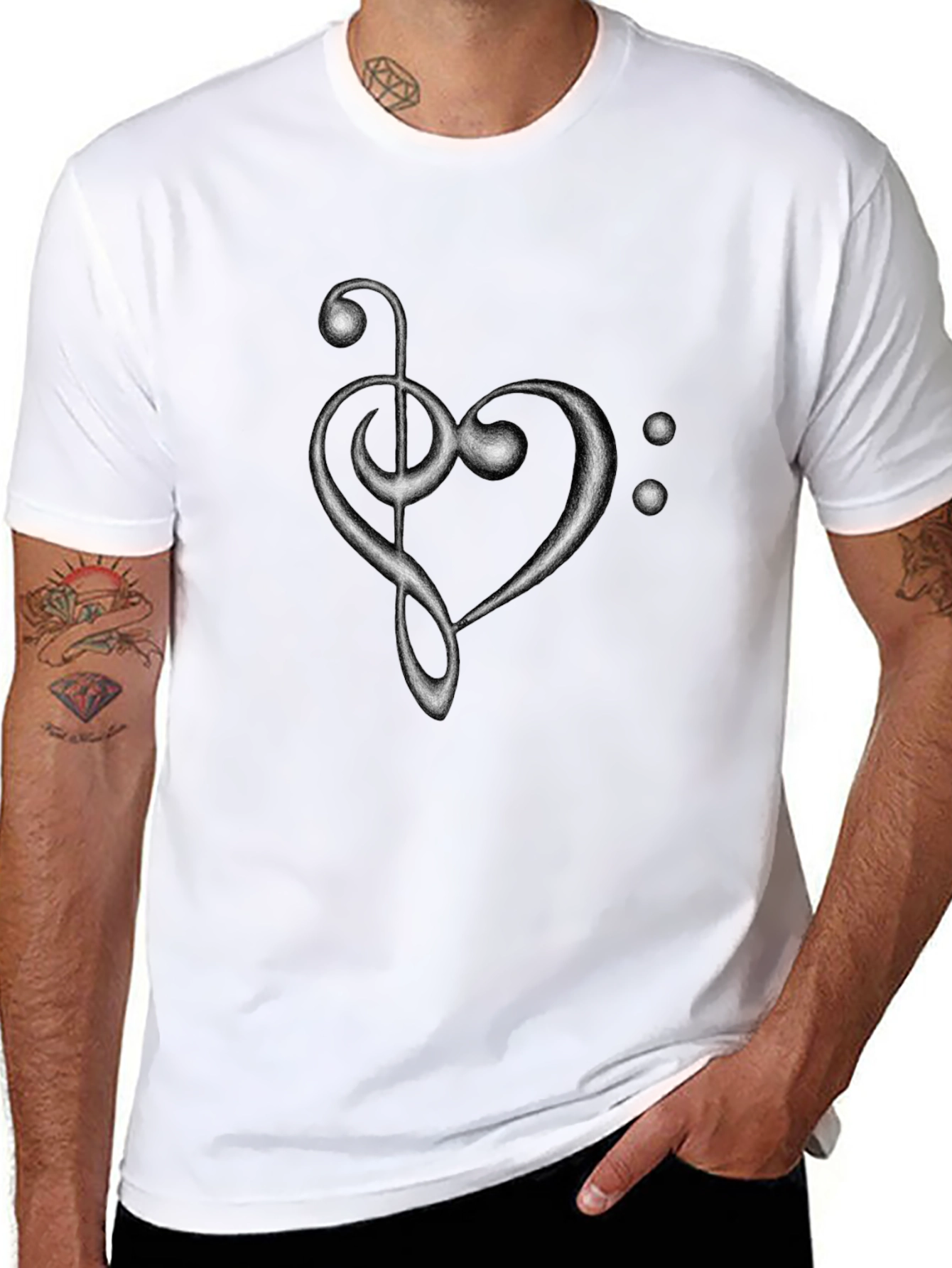 Musical Heart T-Shirt - Black