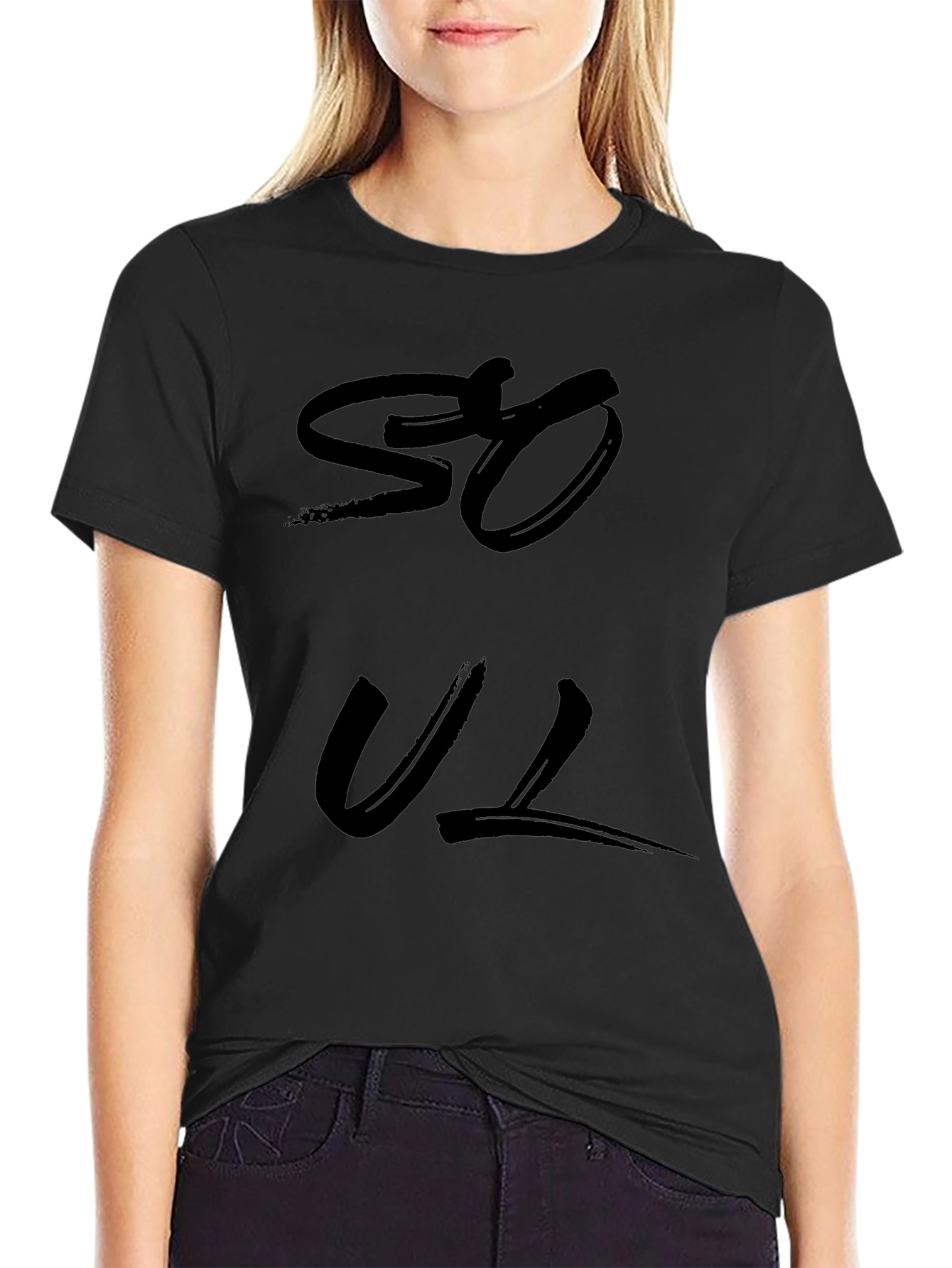 Soul Graphic Print T-Shirt - Black