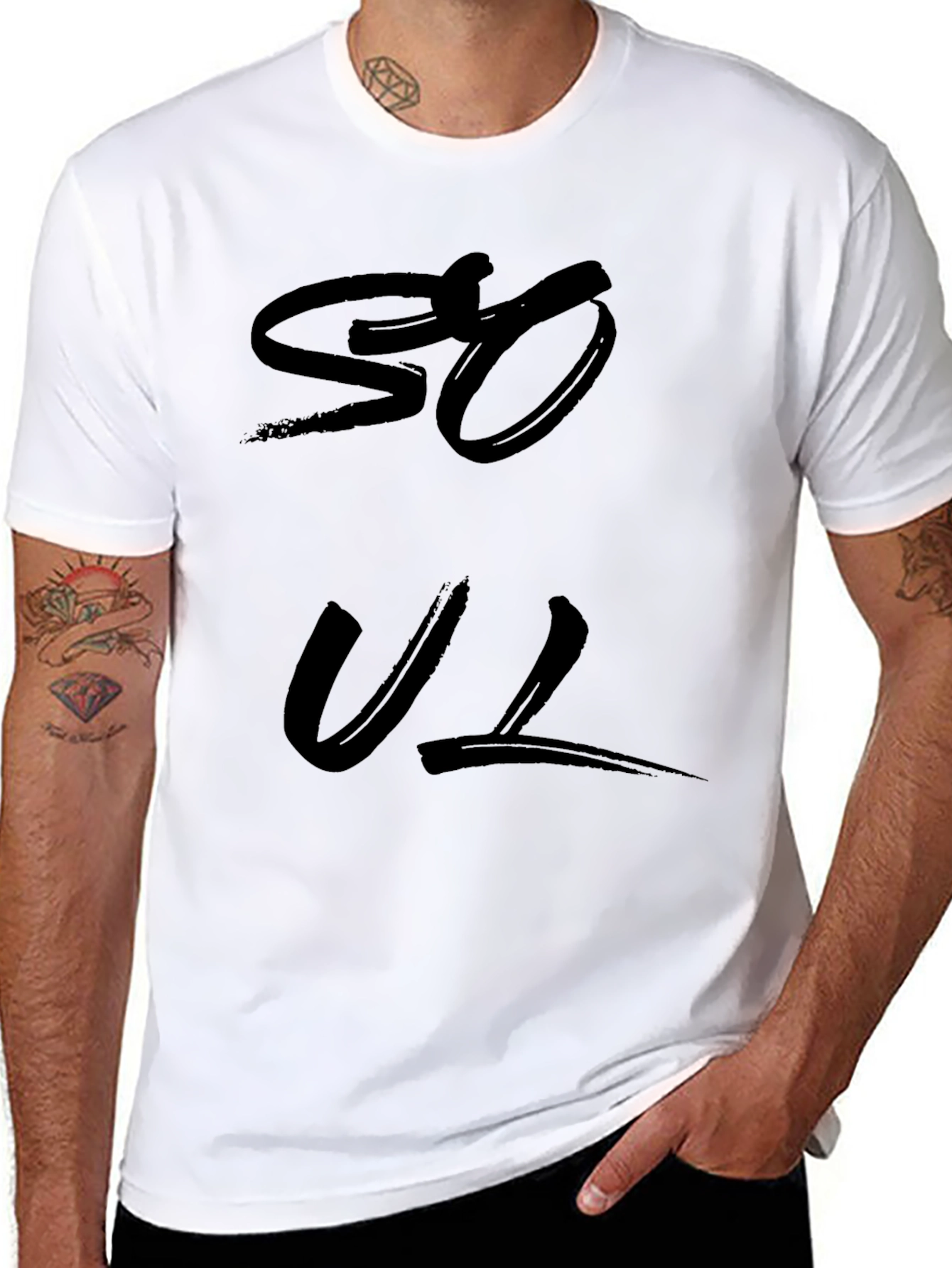 Soul Graphic Print T-Shirt - Black