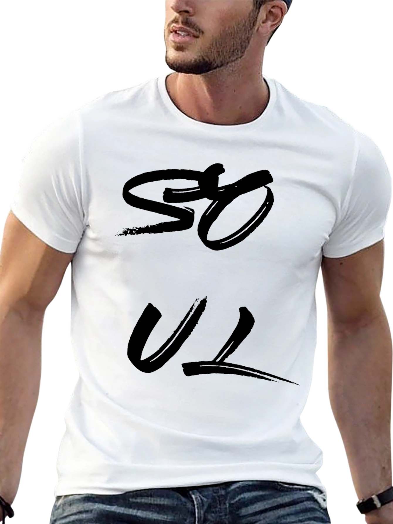Soul Graphic Print T-Shirt - Black