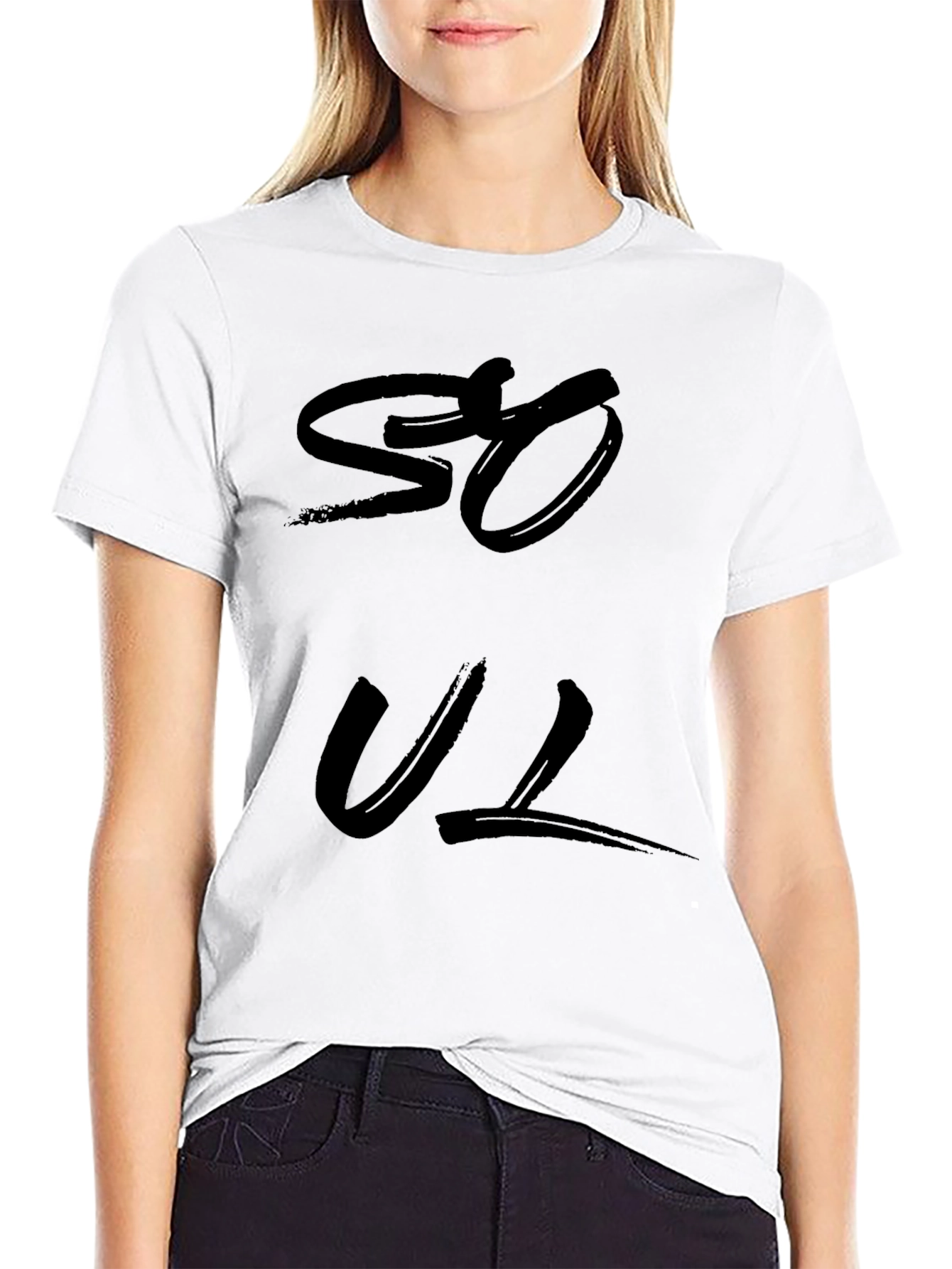Soul Graphic Print T-Shirt - Black