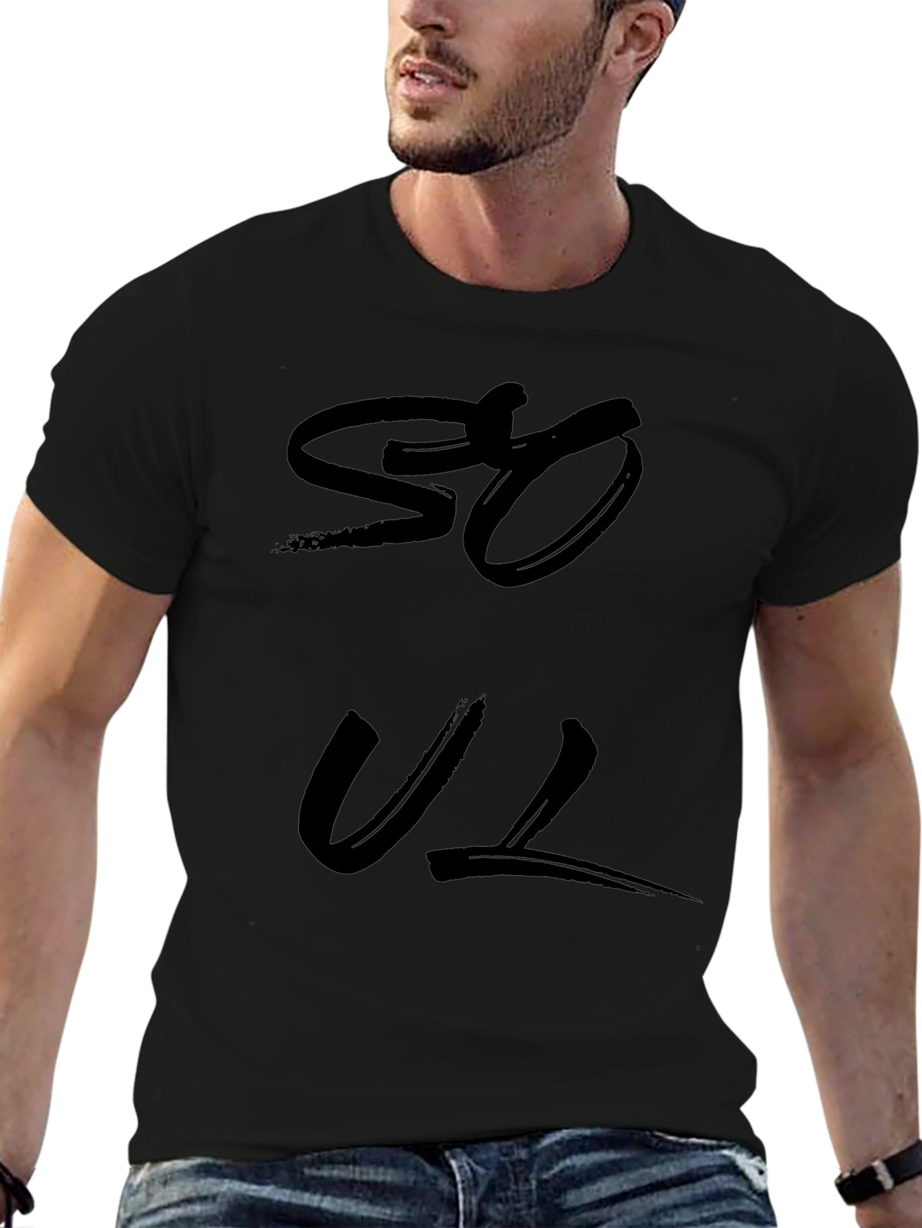 Soul Graphic Print T-Shirt - Black