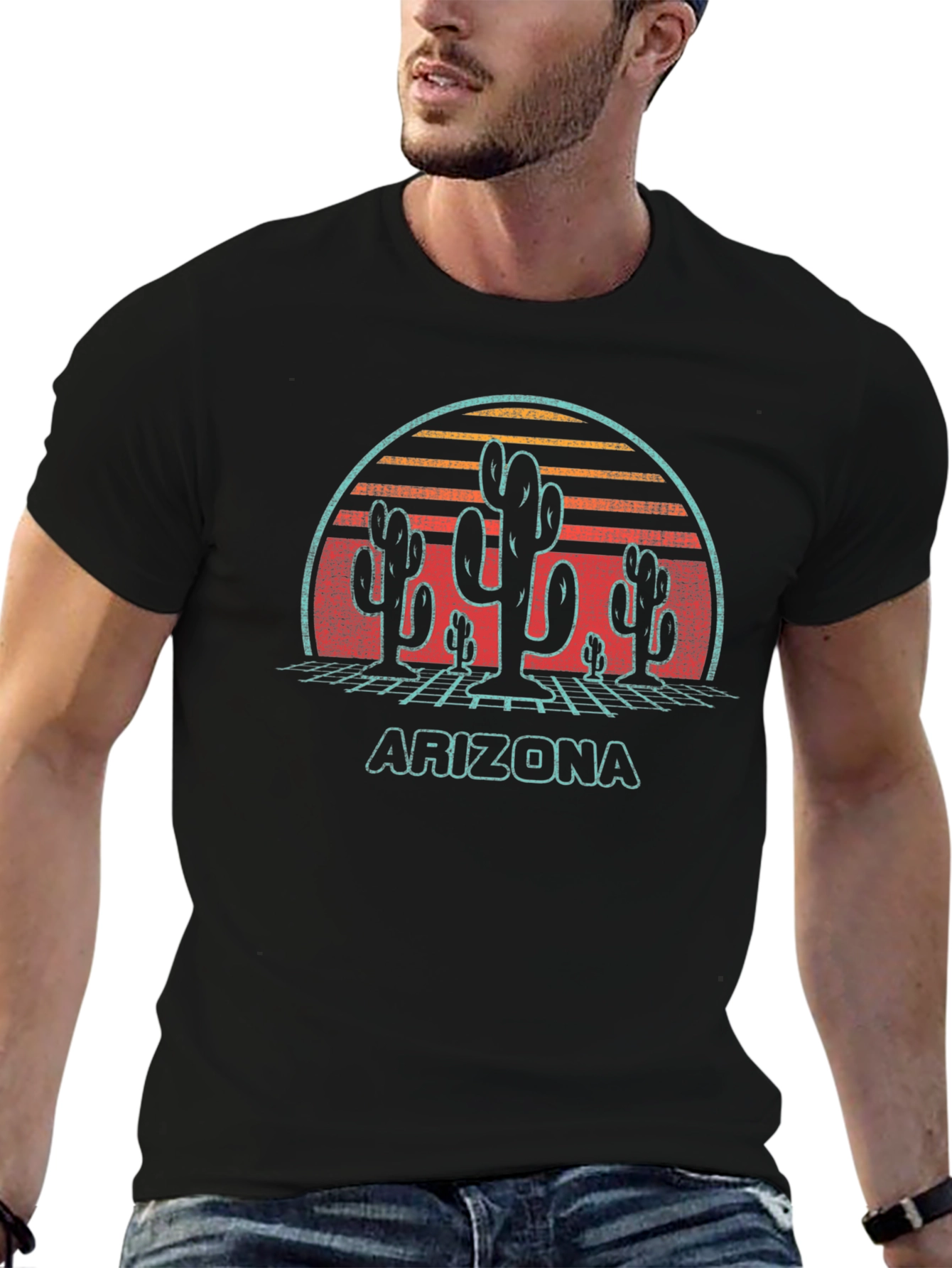 Retro Arizona Cactus Graphic T-Shirt