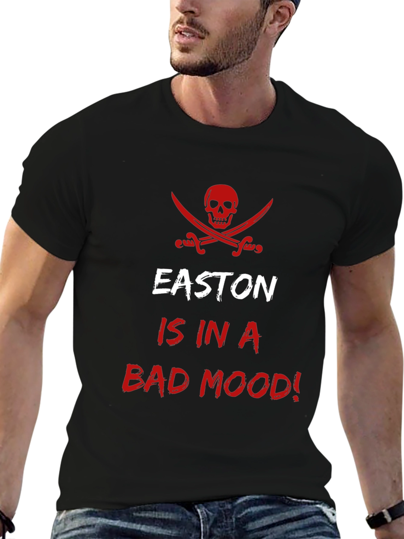 Easton Bad Mood T-Shirt - Skull Pirate Design
