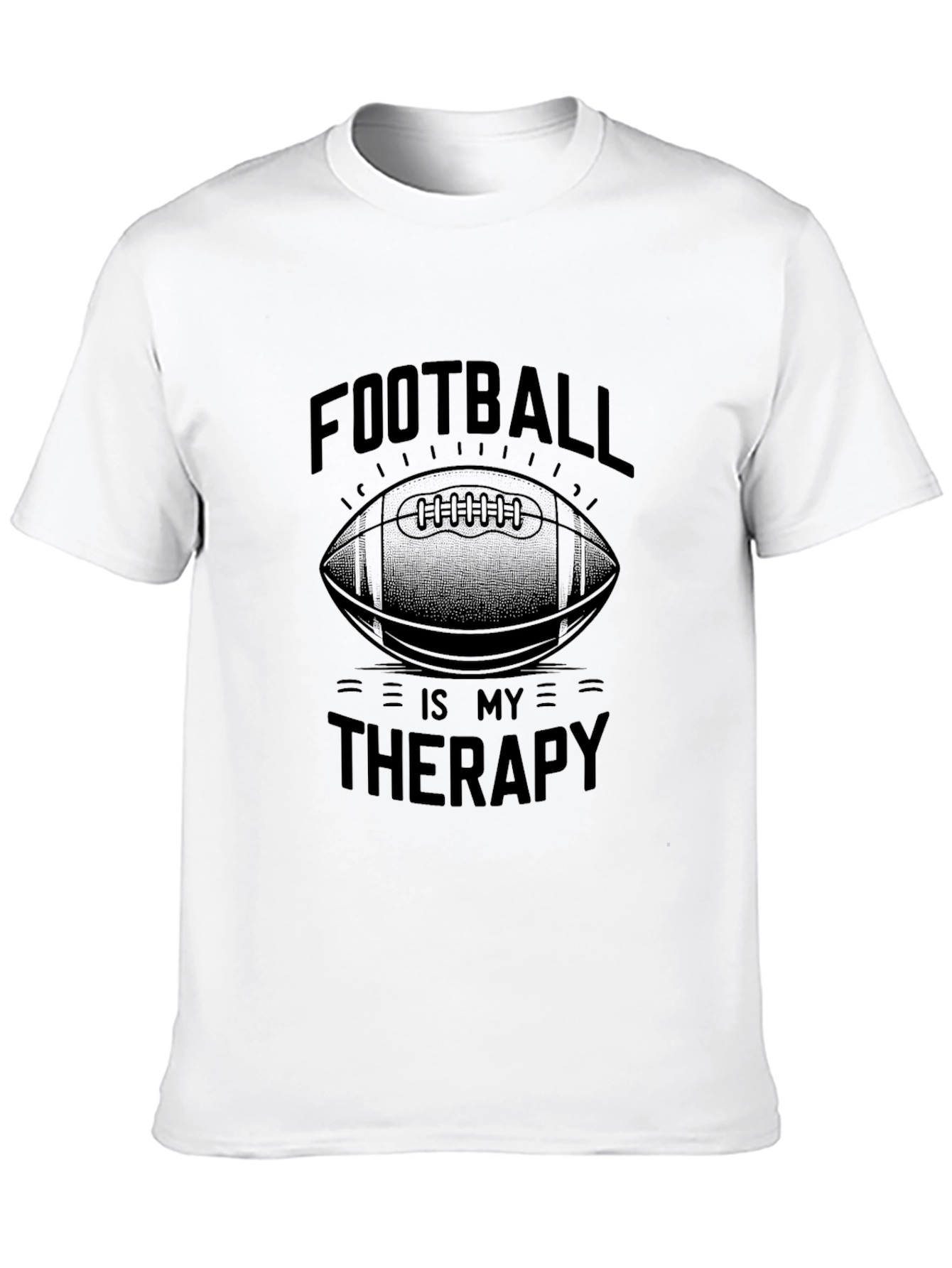 Football is My Therapy Black Graphic Tee