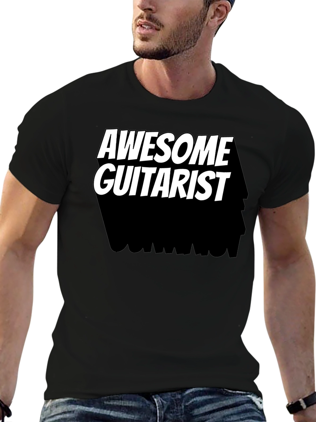 Awesome Guitarist Black T-Shirt