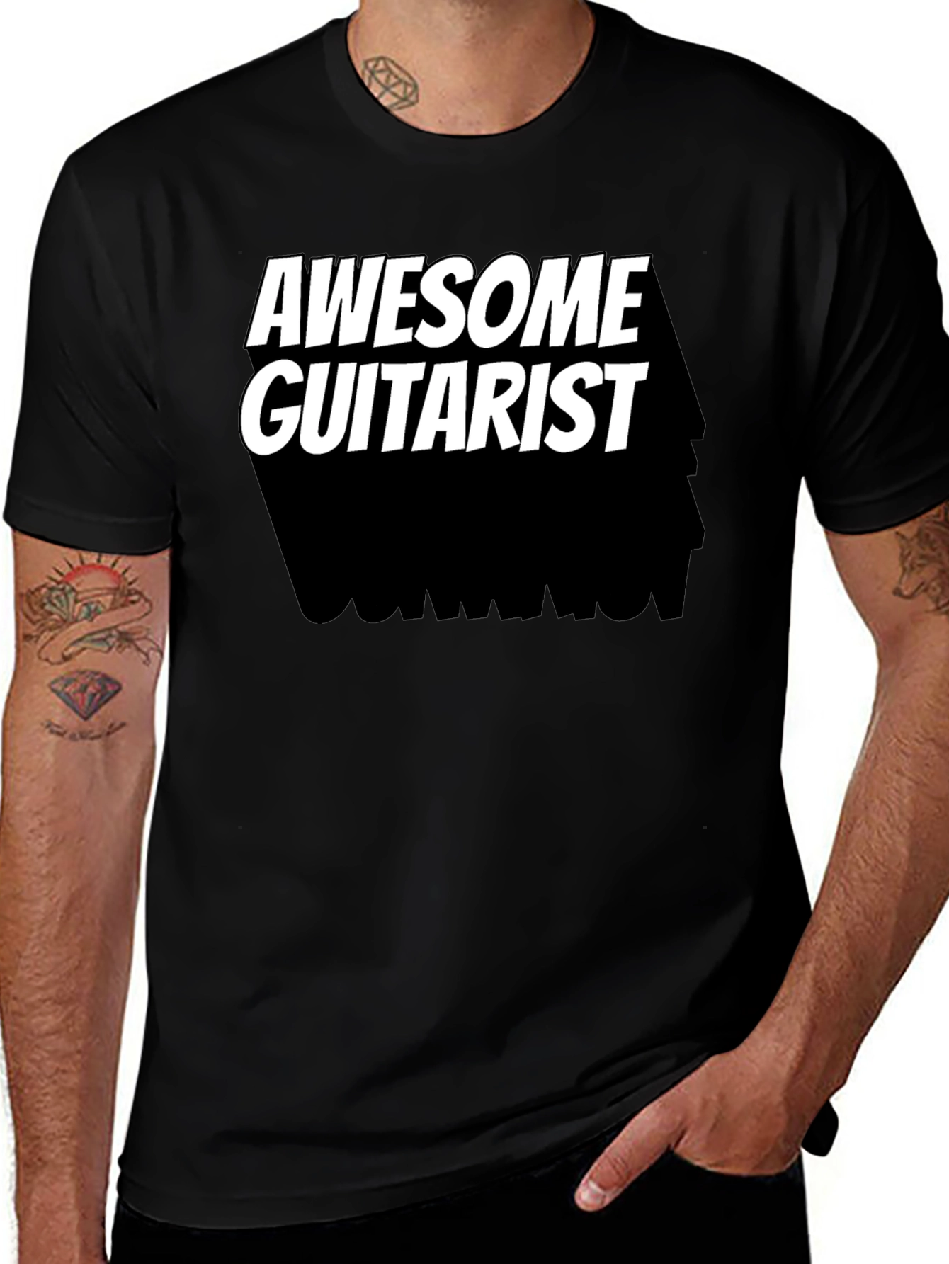 Awesome Guitarist Black T-Shirt