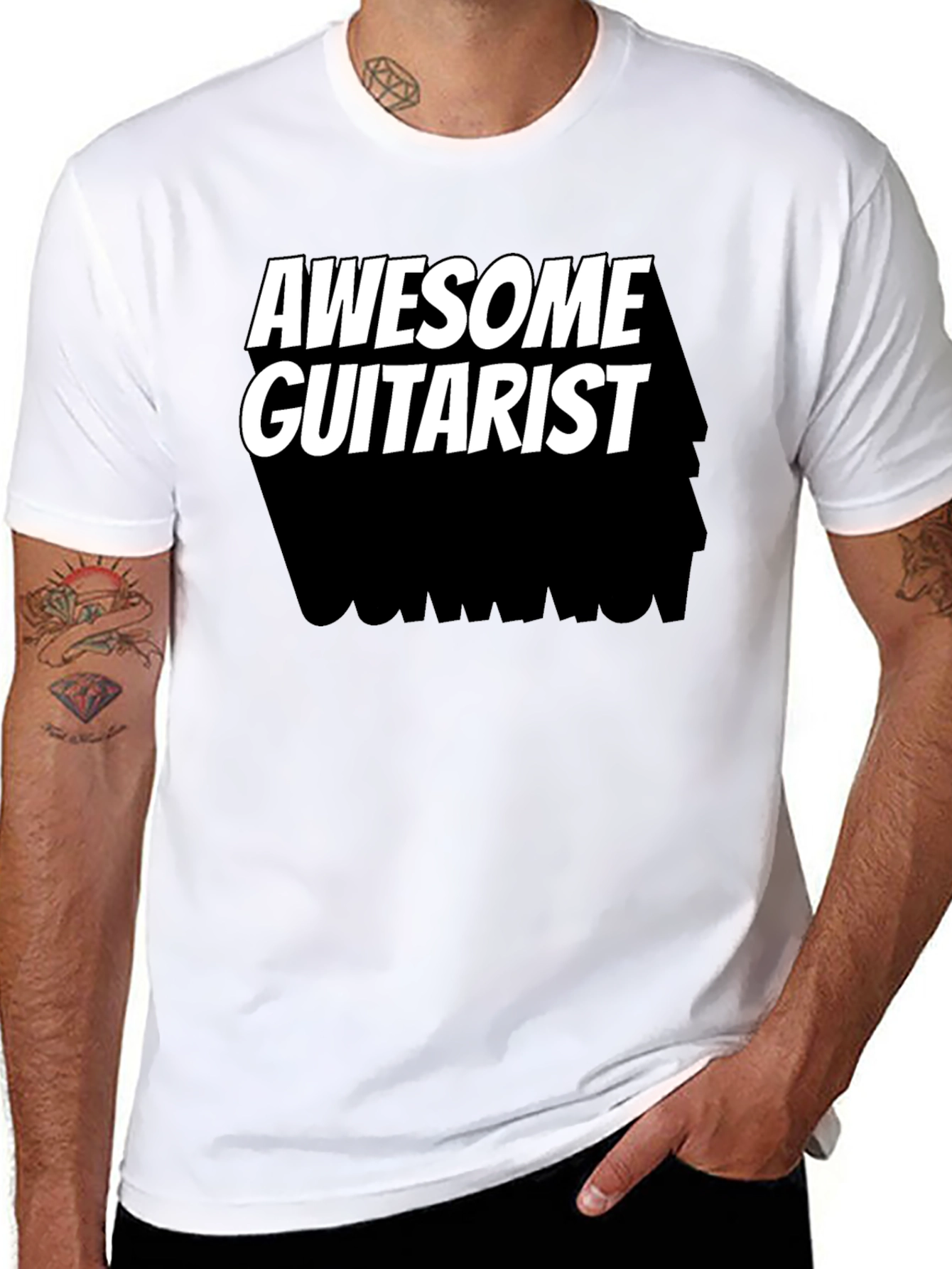 Awesome Guitarist Black T-Shirt