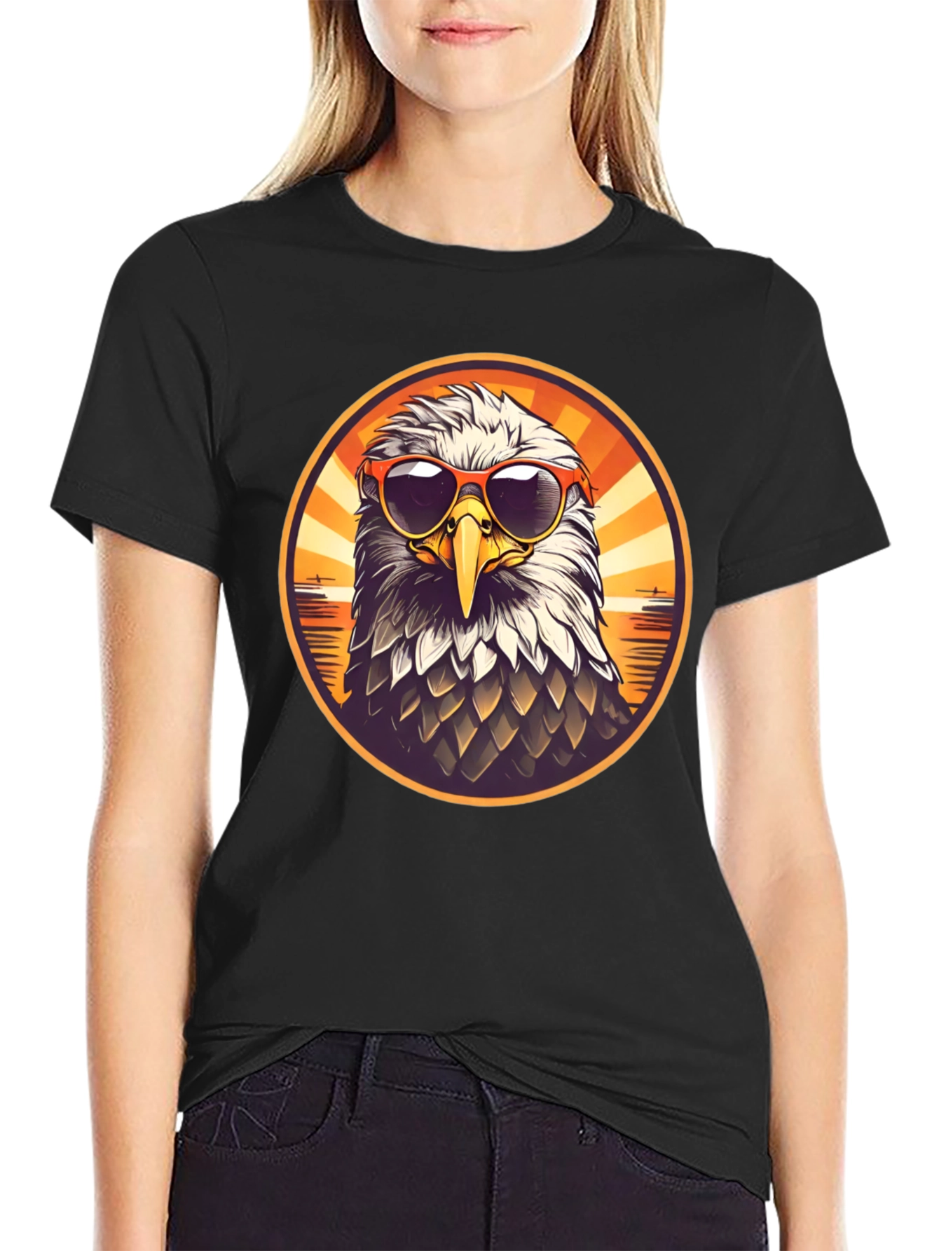 Cool Eagle Graphic Tee - Mens Black T-Shirt
