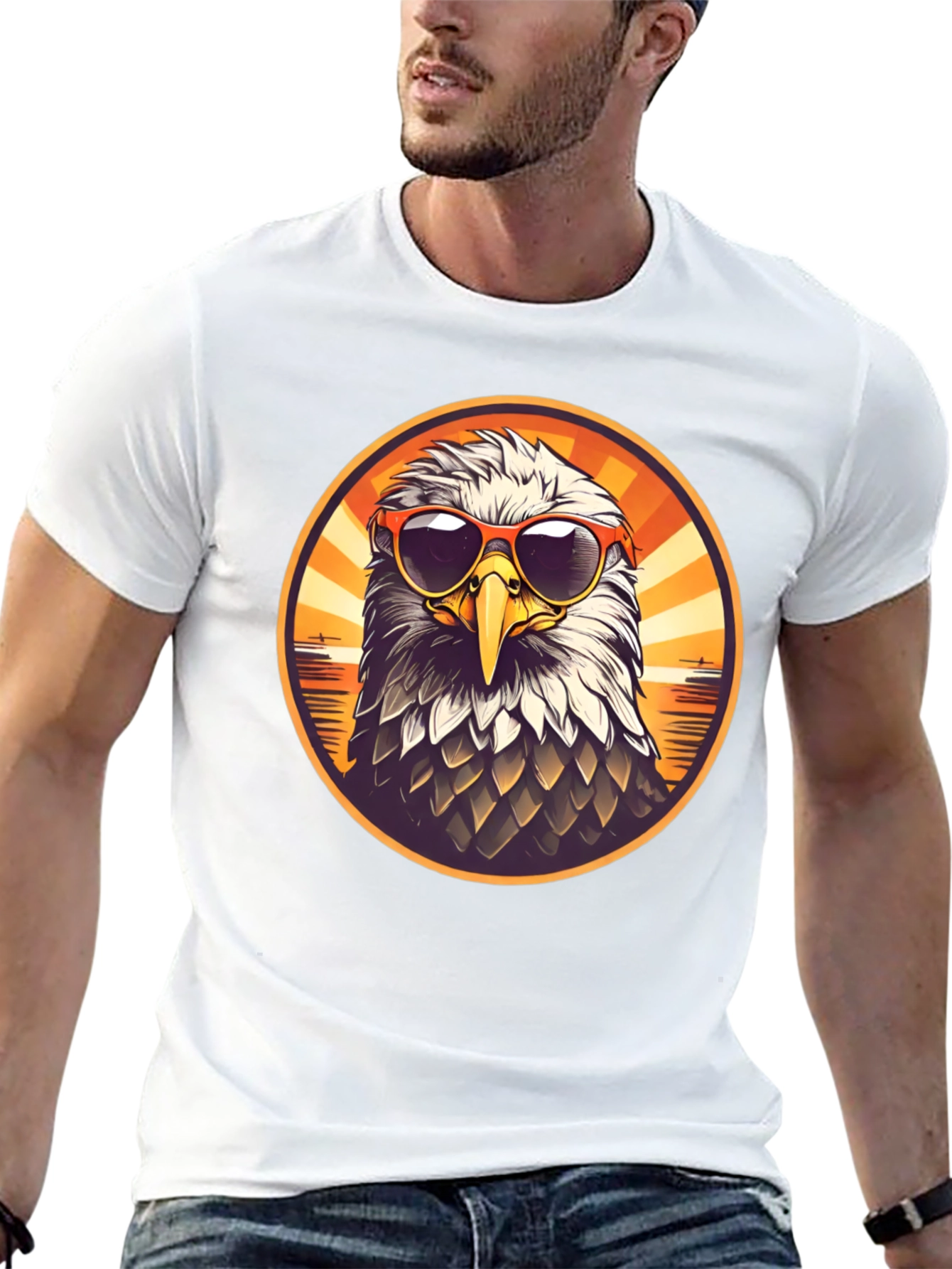 Cool Eagle Graphic Tee - Mens Black T-Shirt