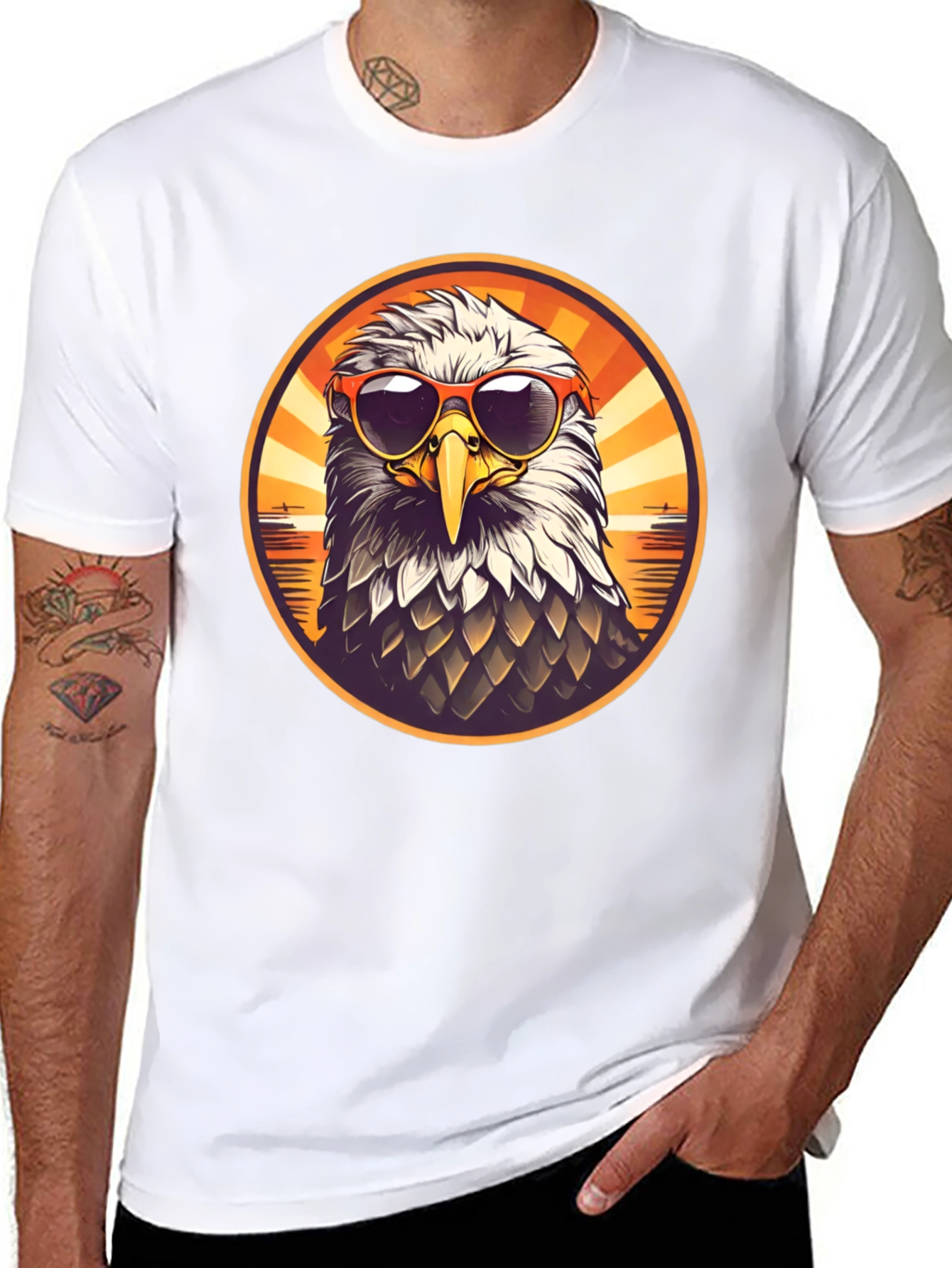 Cool Eagle Graphic Tee - Mens Black T-Shirt