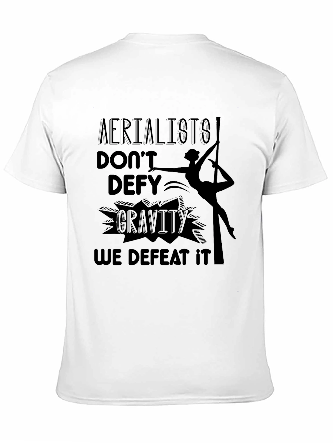 Aerialists Defeat Gravity Black Graphic T-Shirt