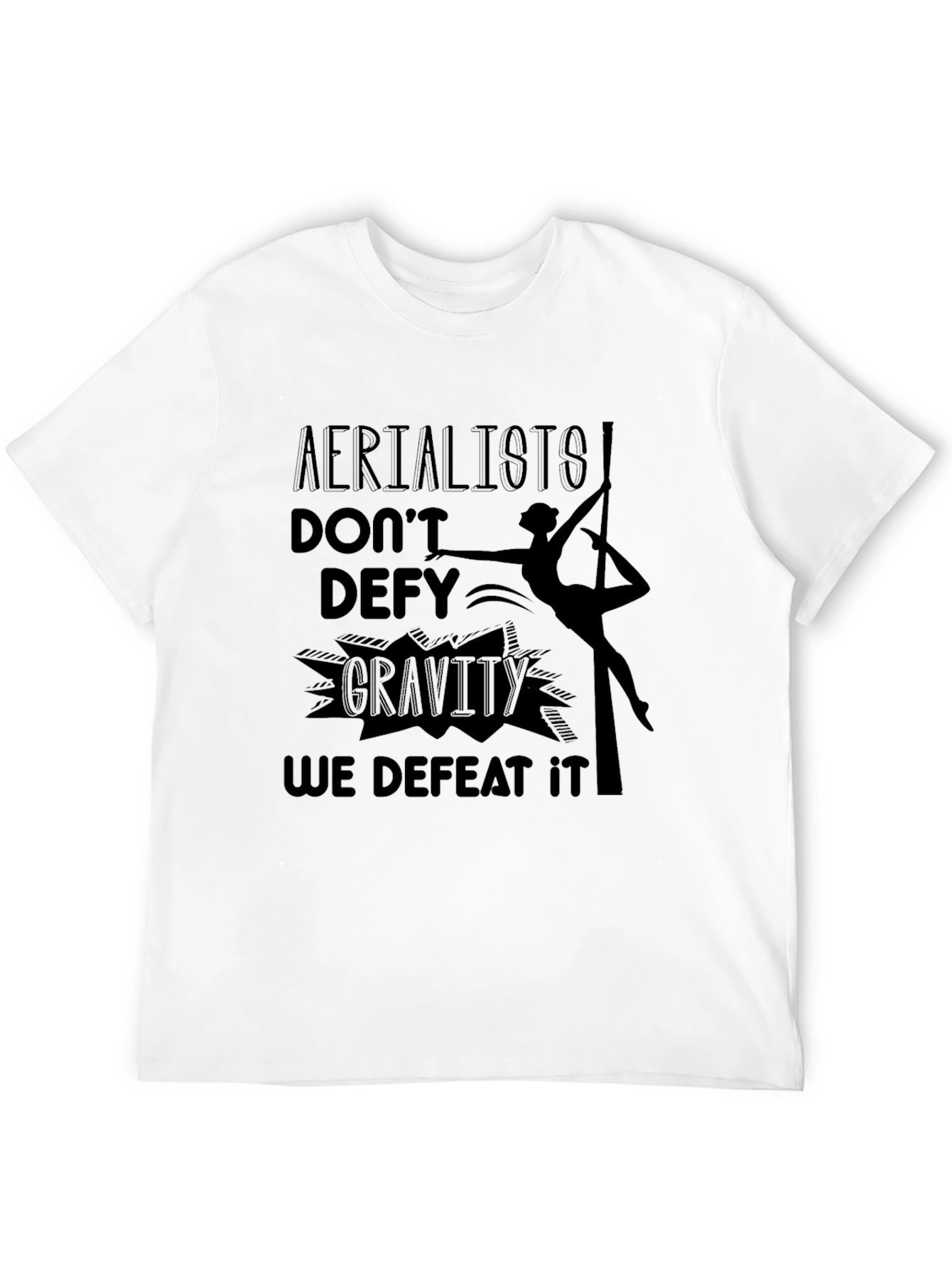 Aerialists Defeat Gravity Black Graphic T-Shirt