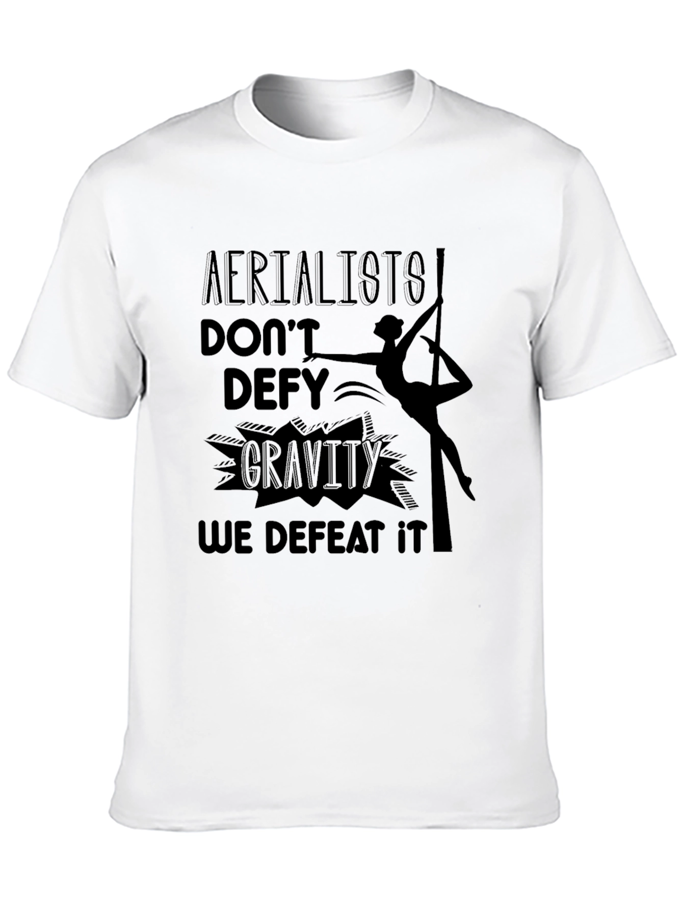 Aerialists Defeat Gravity Black Graphic T-Shirt