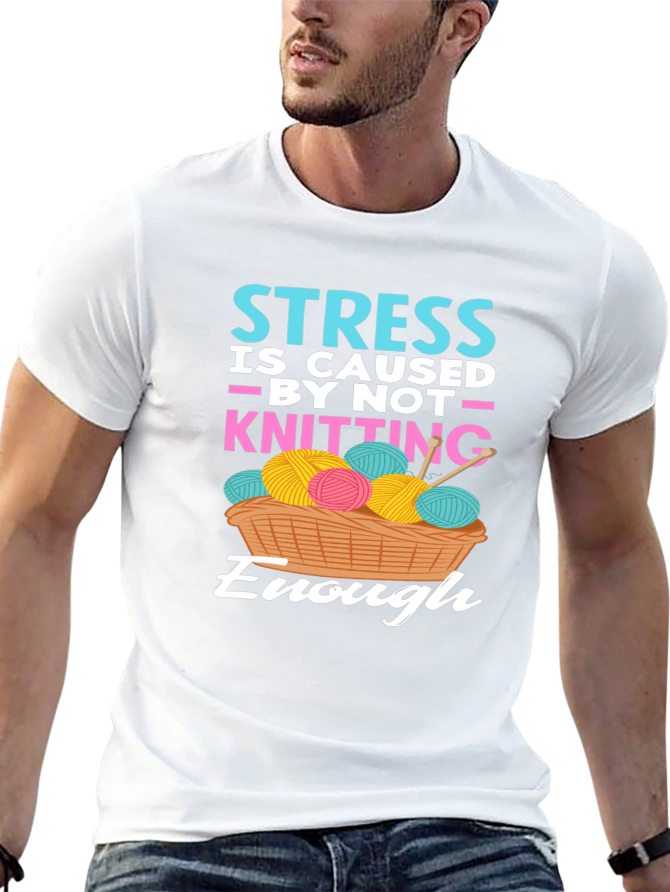 Knitting Lovers T-Shirt - Stress Relief Design