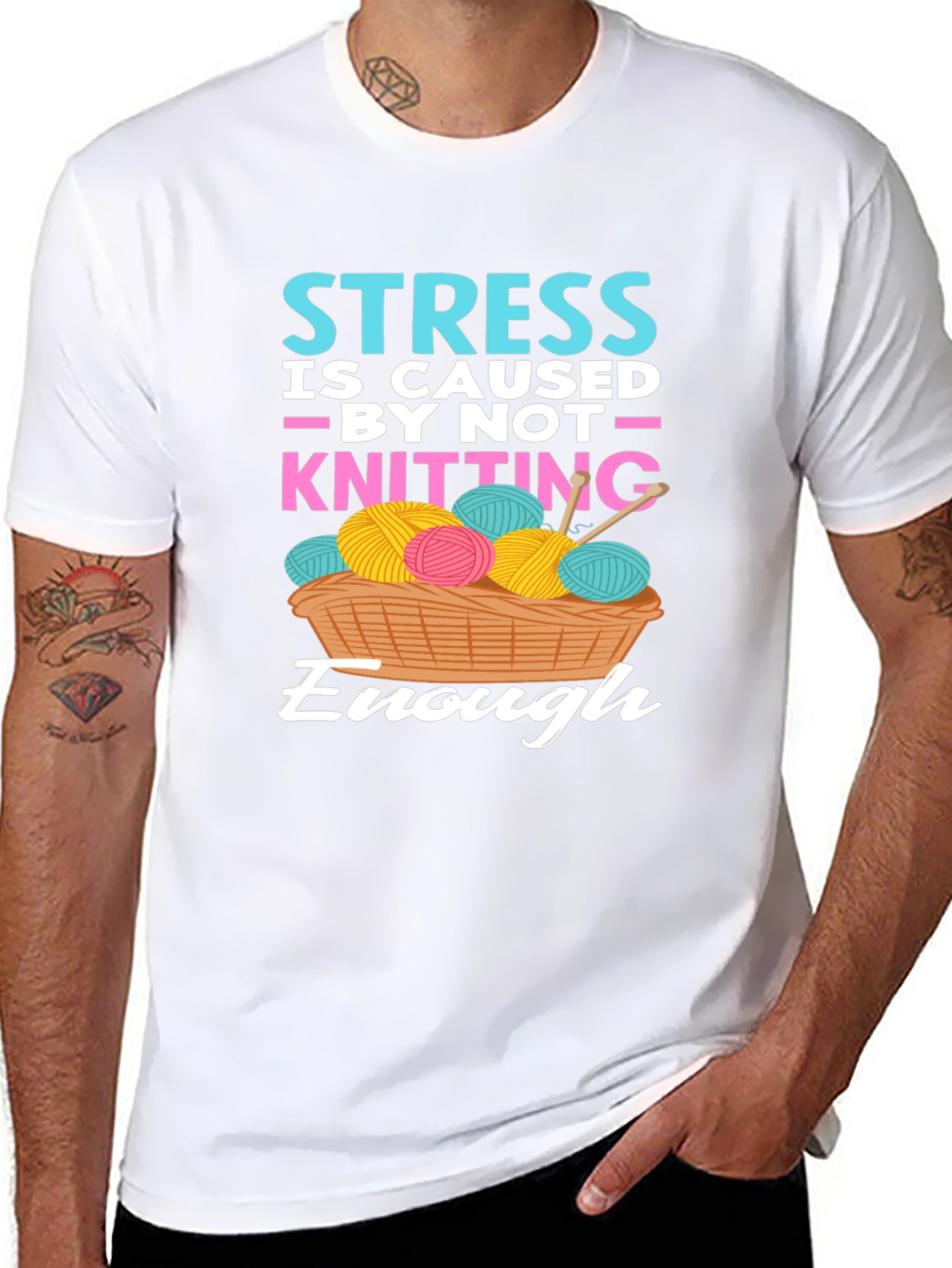 Knitting Lovers T-Shirt - Stress Relief Design