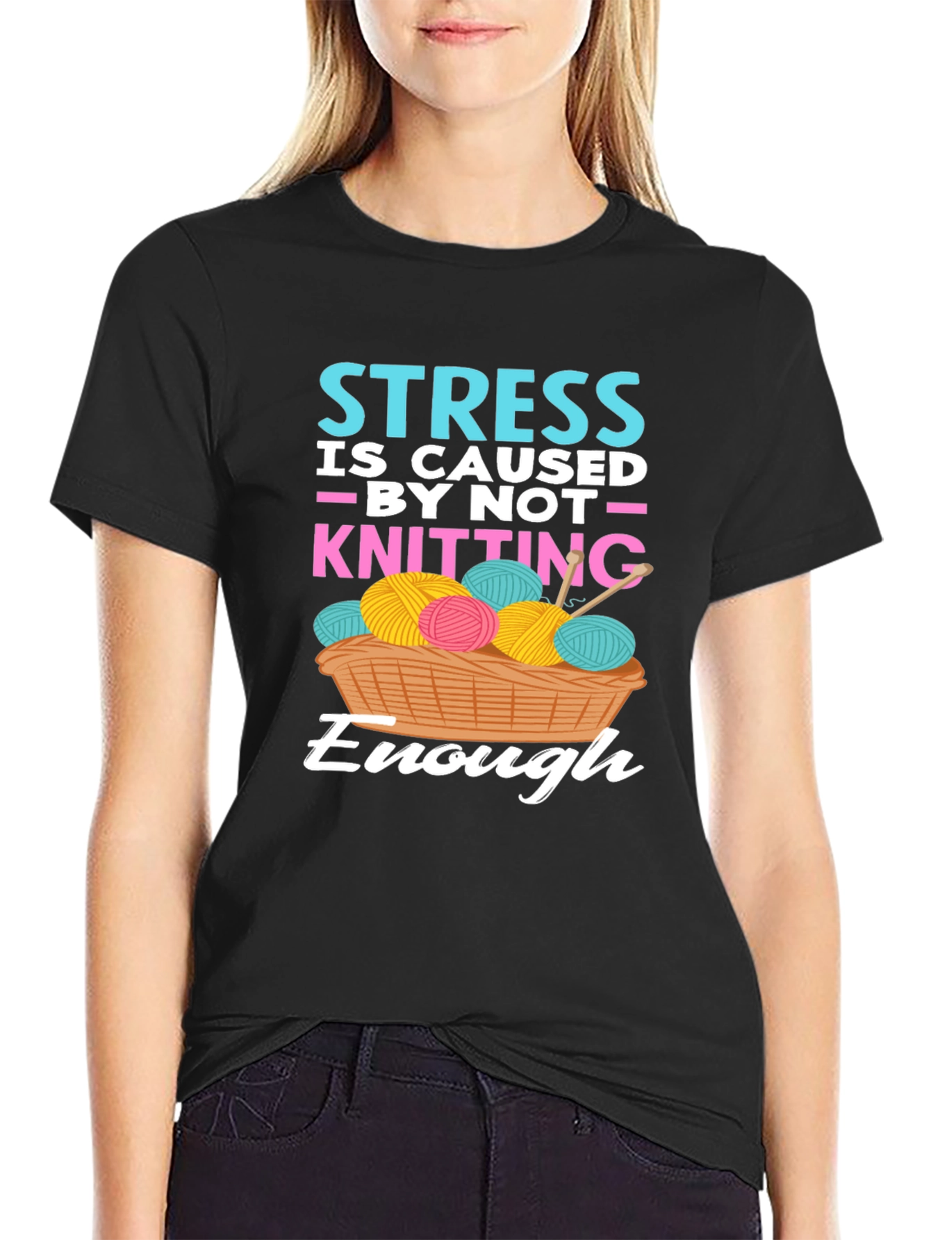 Knitting Lovers T-Shirt - Stress Relief Design