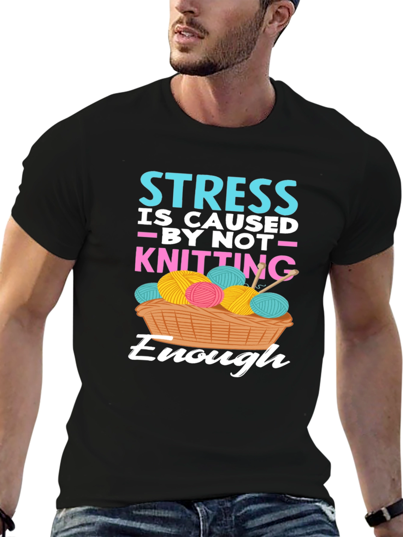 Knitting Lovers T-Shirt - Stress Relief Design