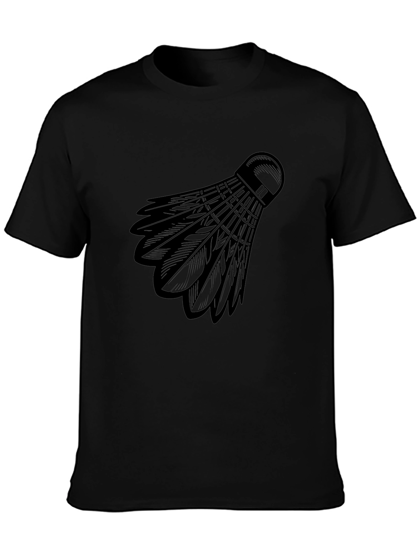 Black Badminton Shuttlecock Graphic Tee