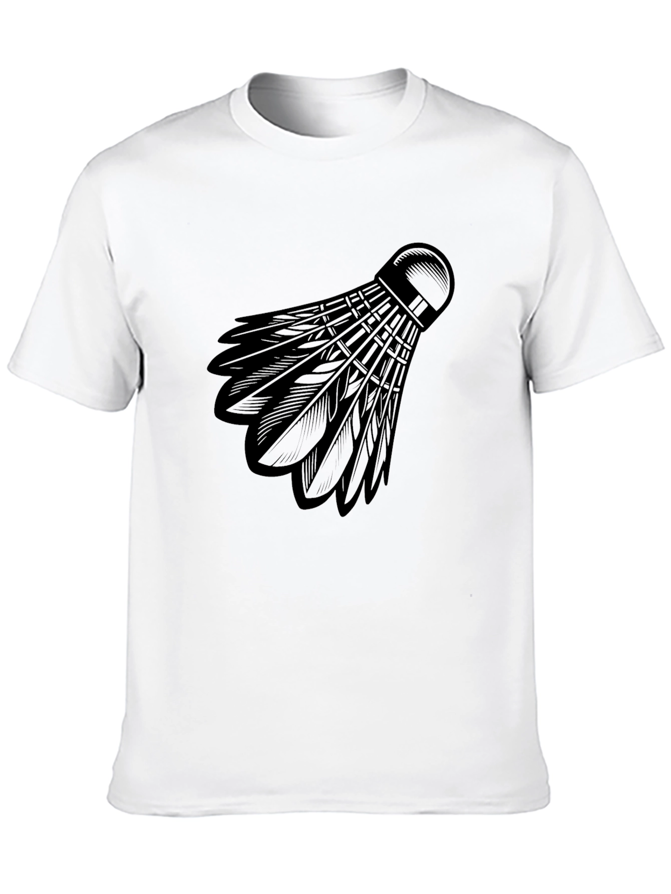 Black Badminton Shuttlecock Graphic Tee