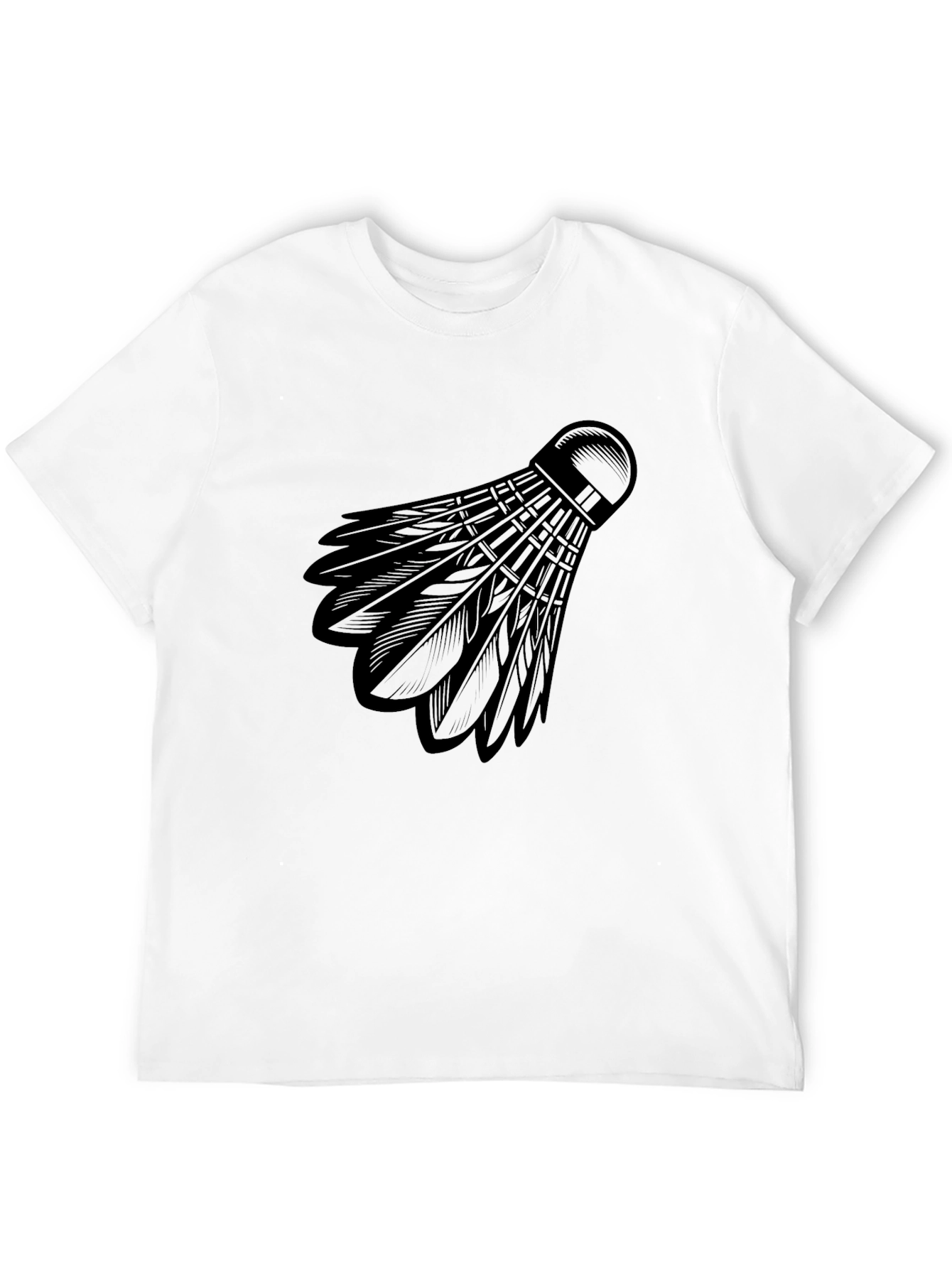 Black Badminton Shuttlecock Graphic Tee
