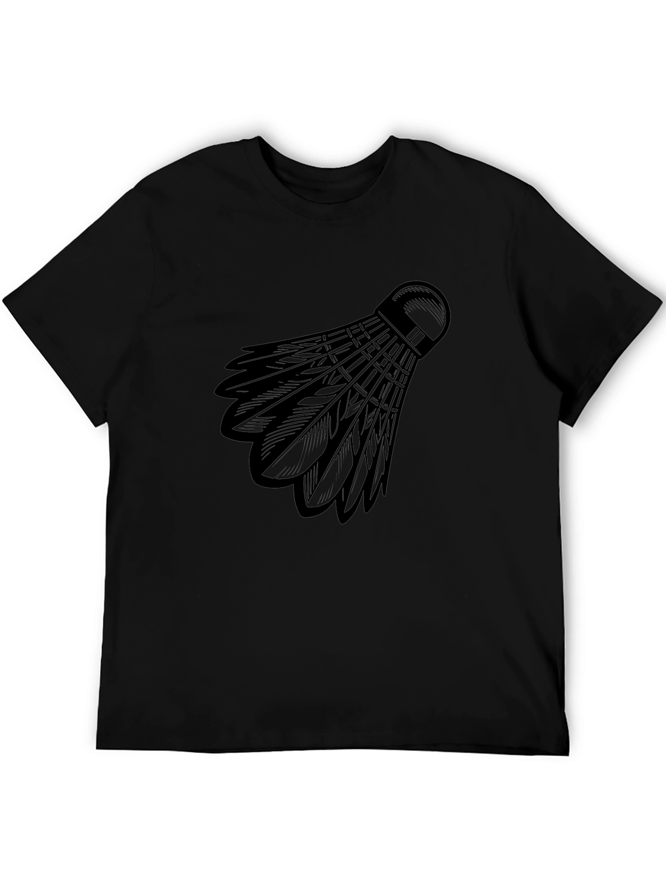 Black Badminton Shuttlecock Graphic Tee