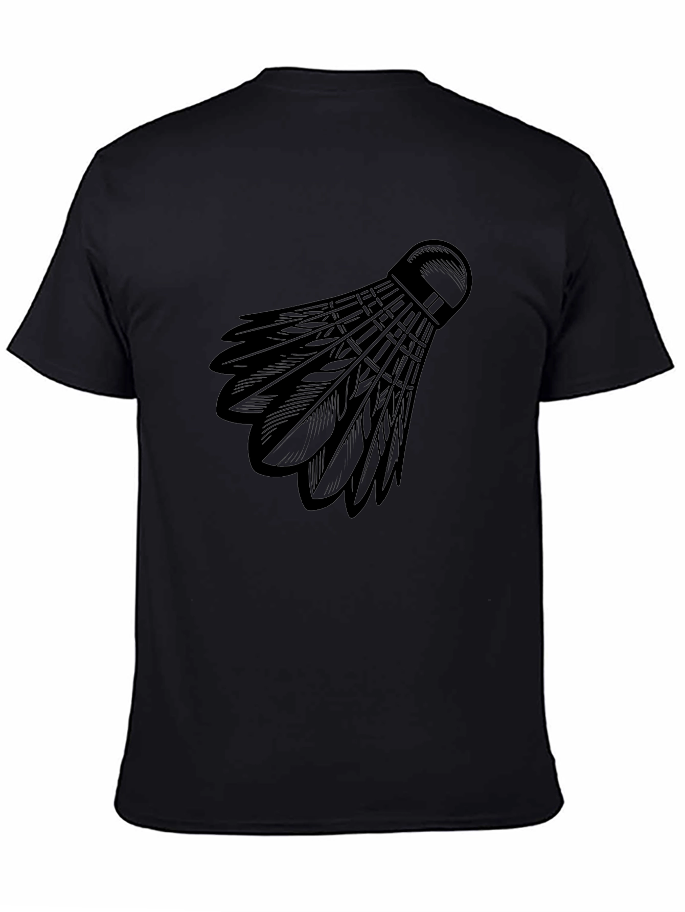 Black Badminton Shuttlecock Graphic Tee