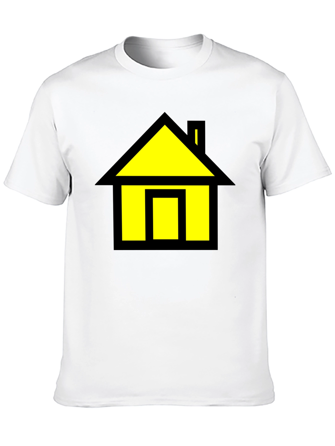 Black T-Shirt with Yellow House Graphic