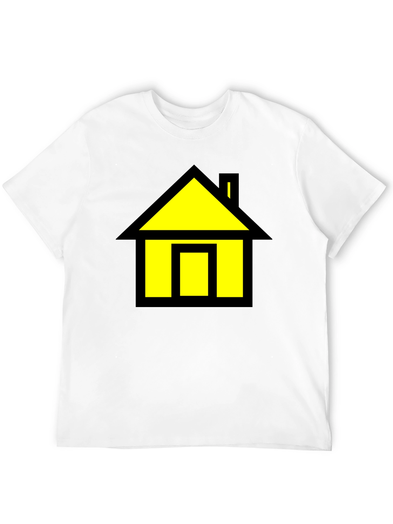 Black T-Shirt with Yellow House Graphic