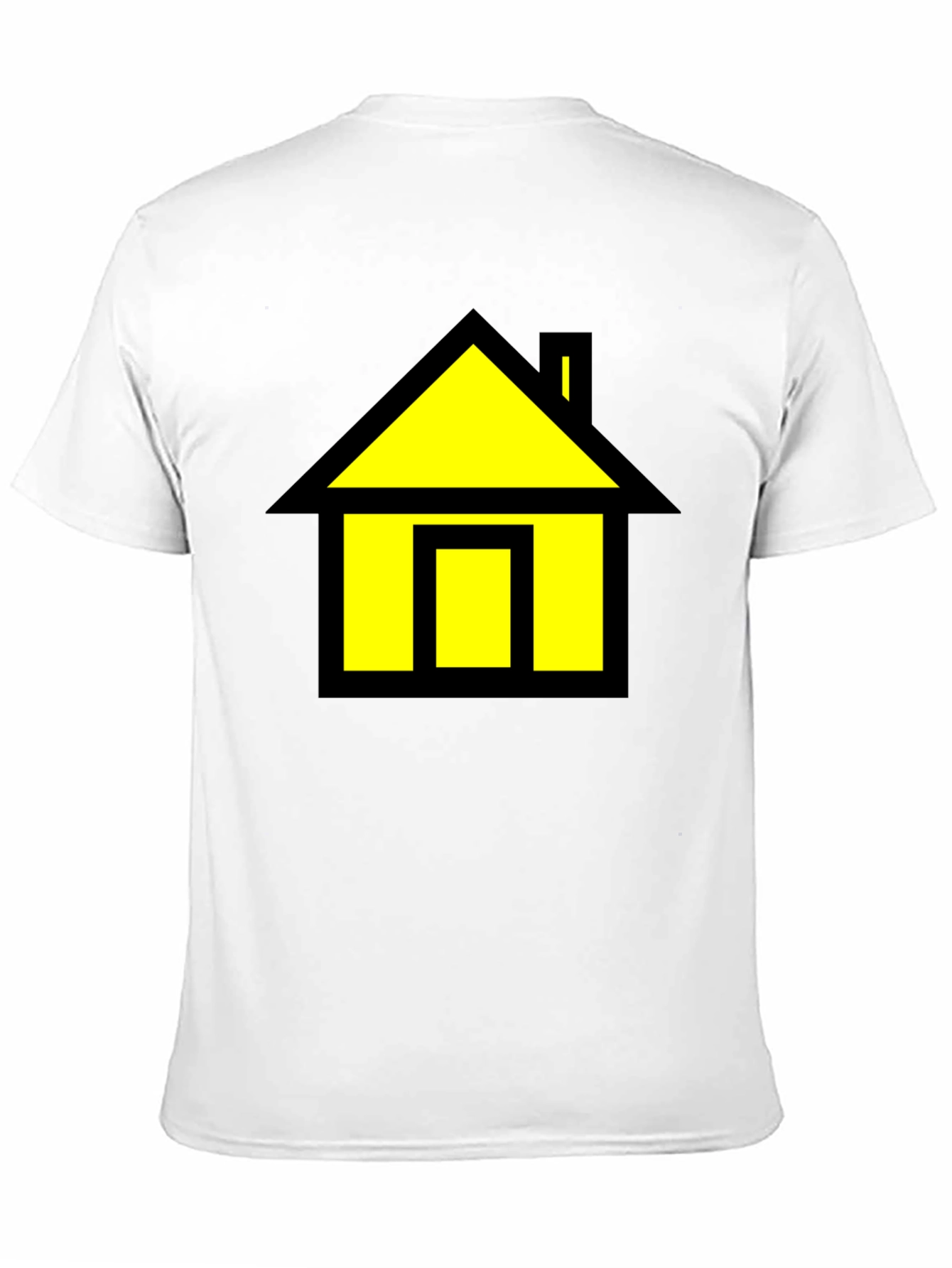 Black T-Shirt with Yellow House Graphic