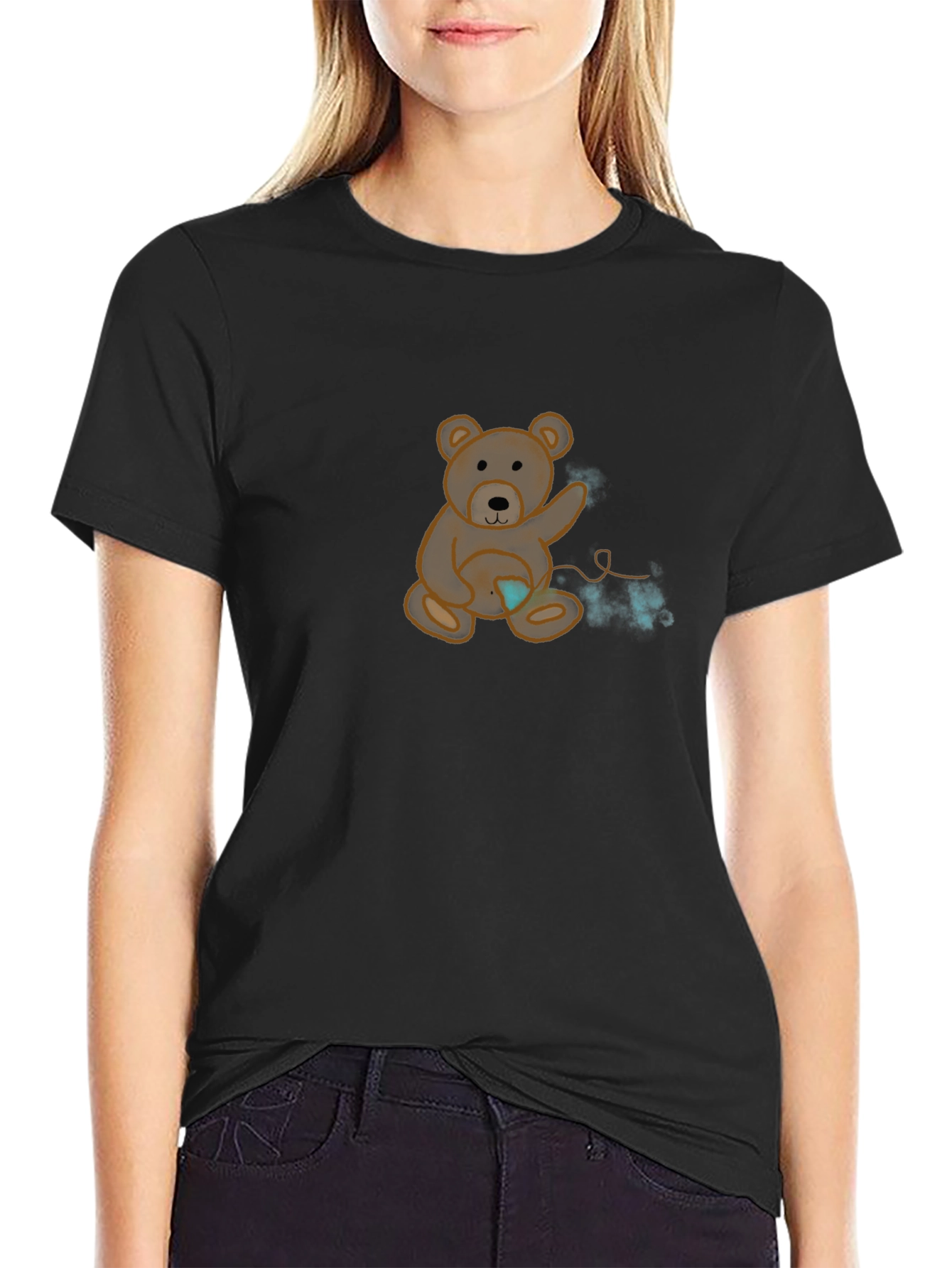 Bear T-Shirt - Heart Detail Casual Style