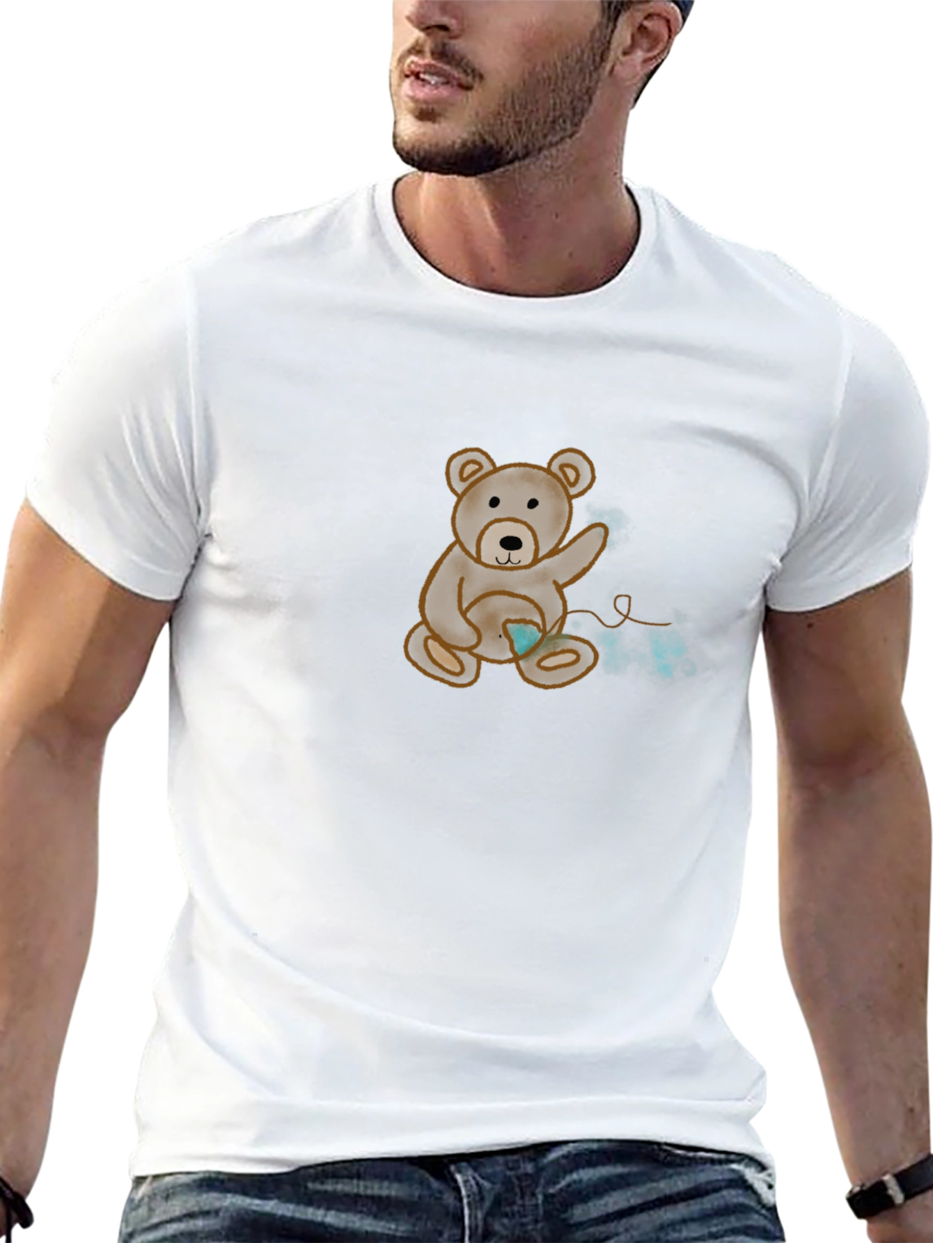 Bear T-Shirt - Heart Detail Casual Style