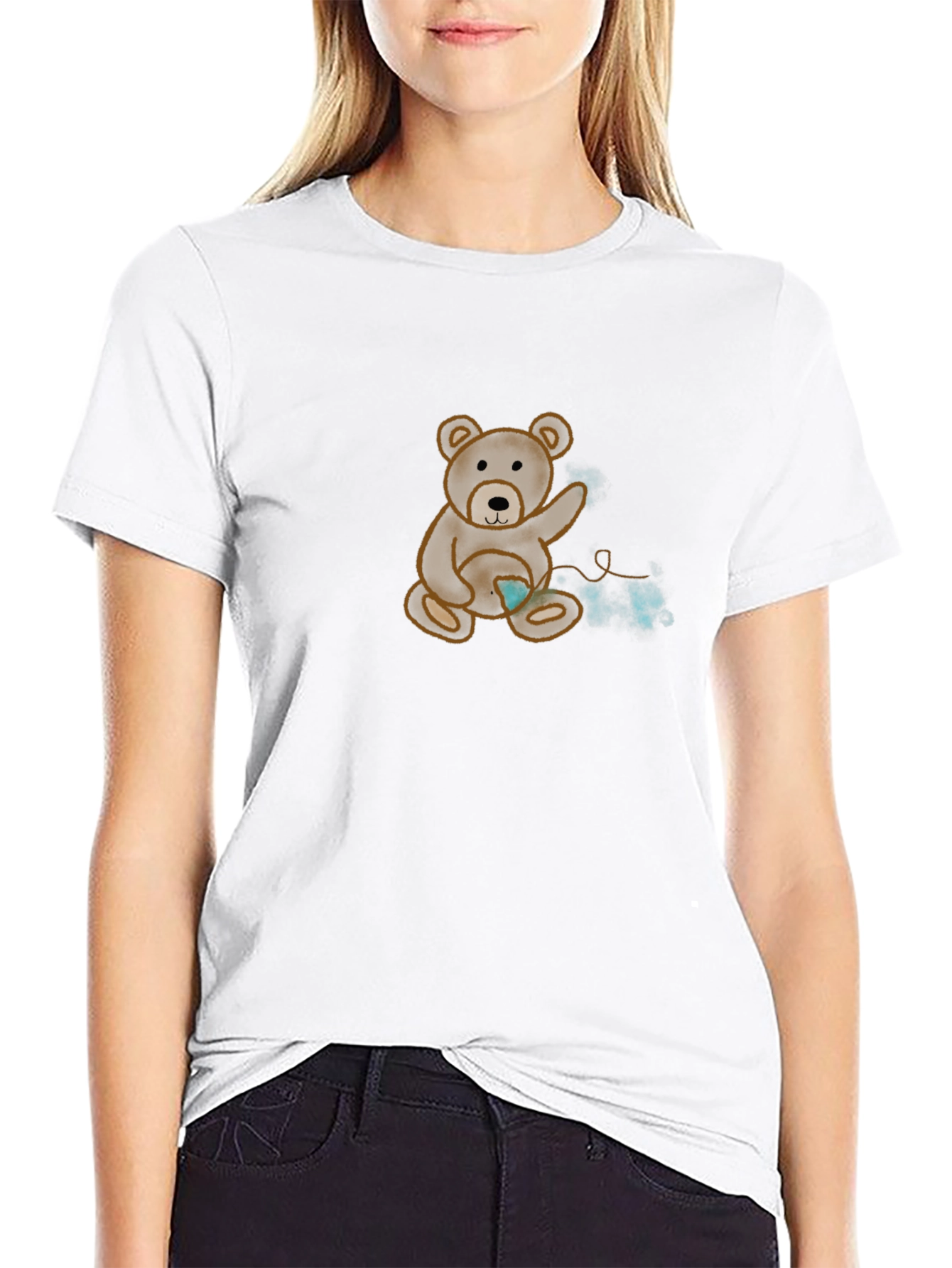 Bear T-Shirt - Heart Detail Casual Style