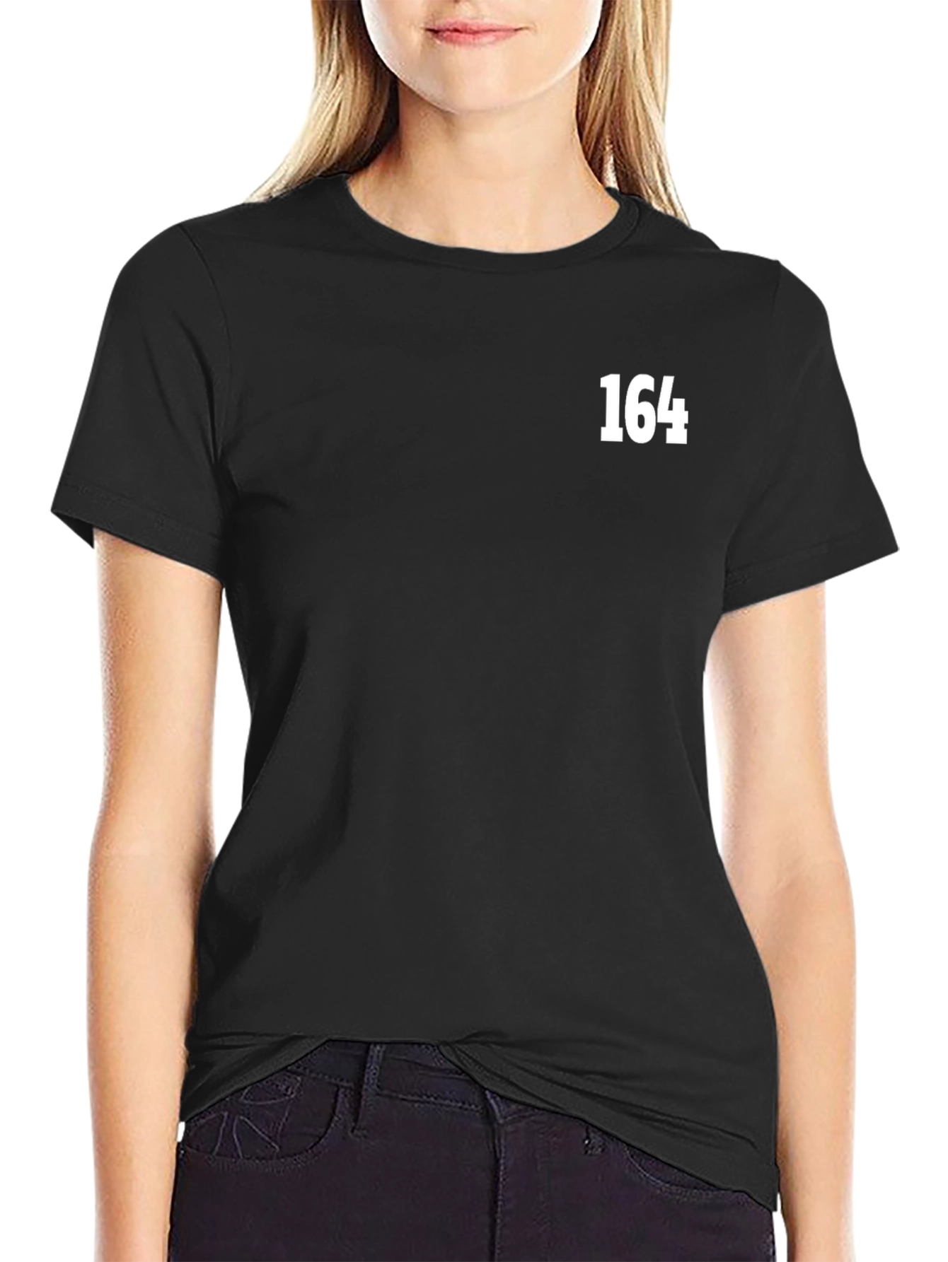 Black T-Shirt with White 164 Graphic
