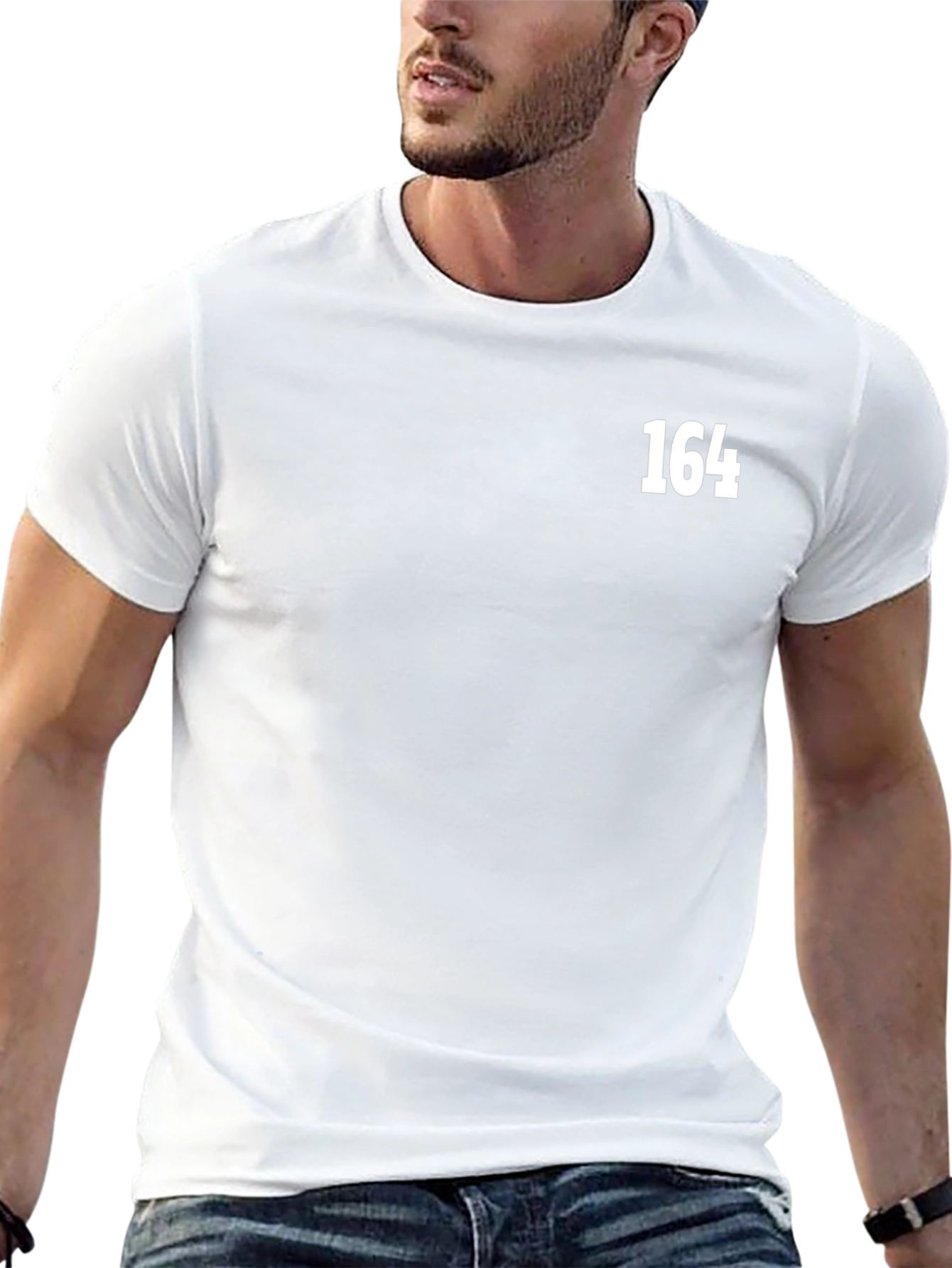 Black T-Shirt with White 164 Graphic