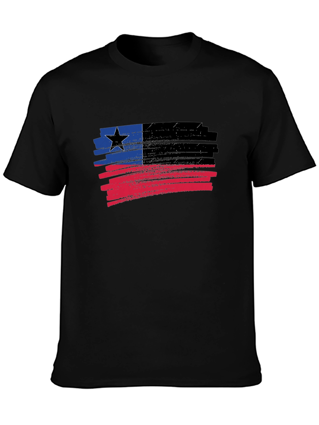 Distressed Grunge Flag T-Shirt - Black
