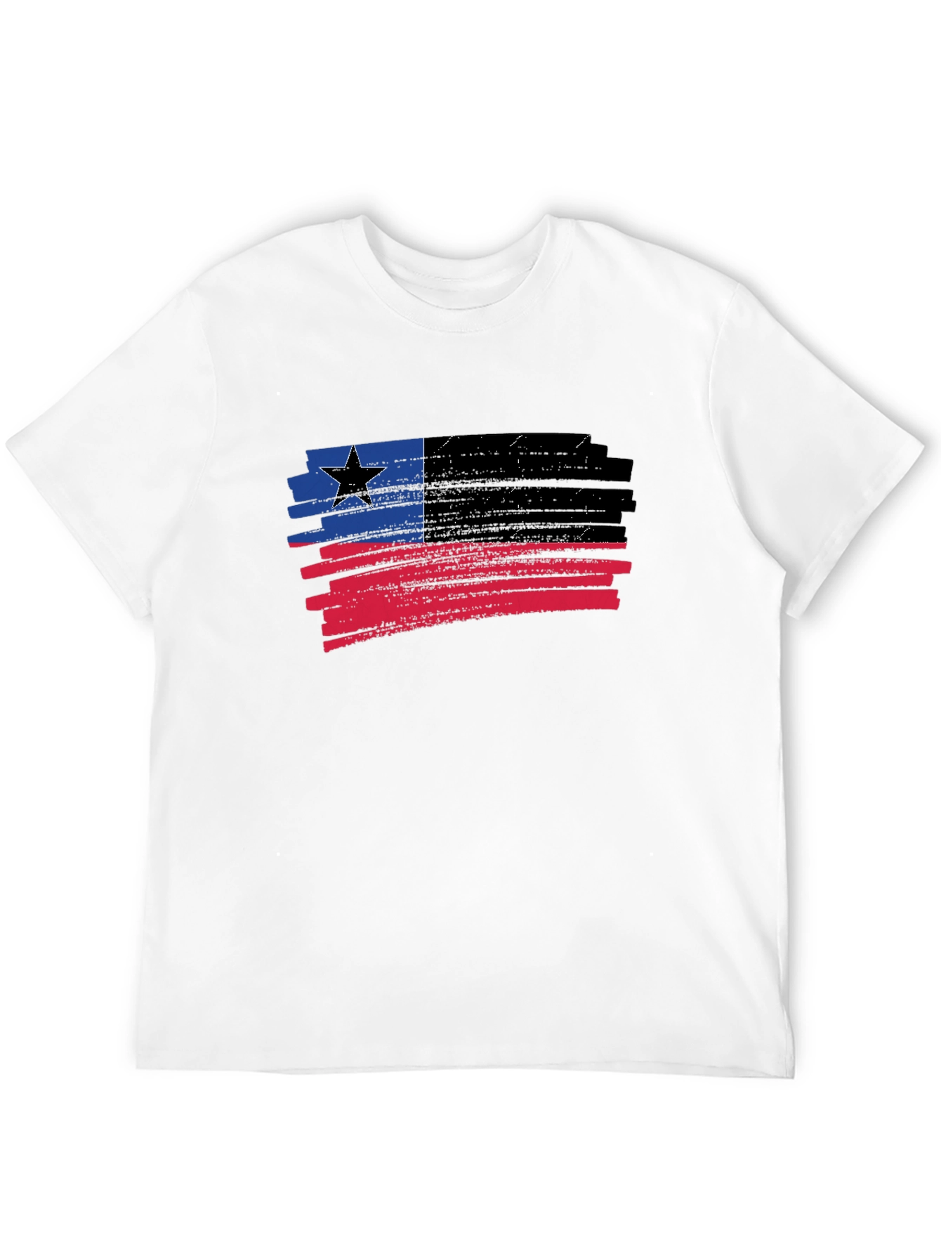 Distressed Grunge Flag T-Shirt - Black