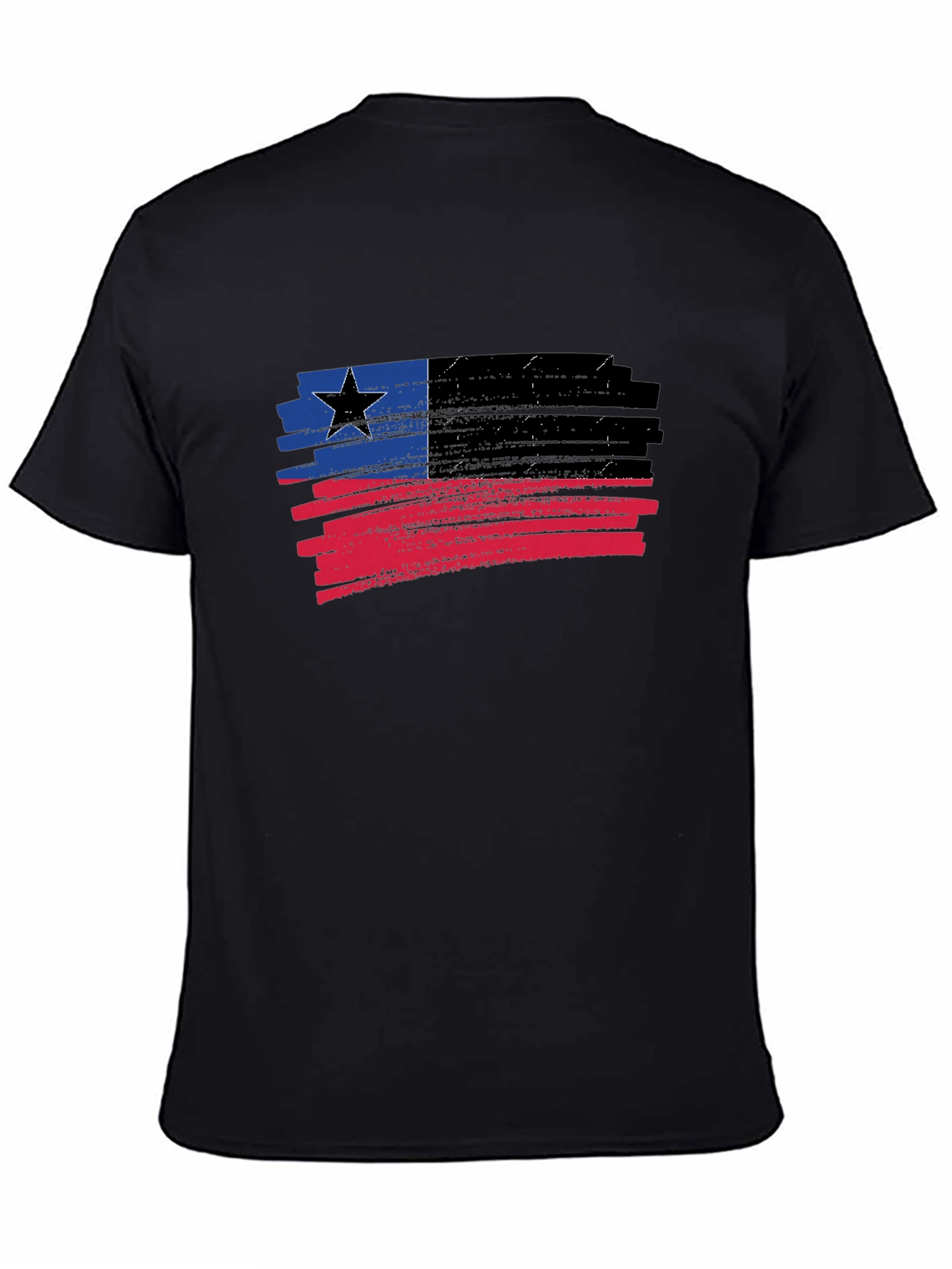 Distressed Grunge Flag T-Shirt - Black