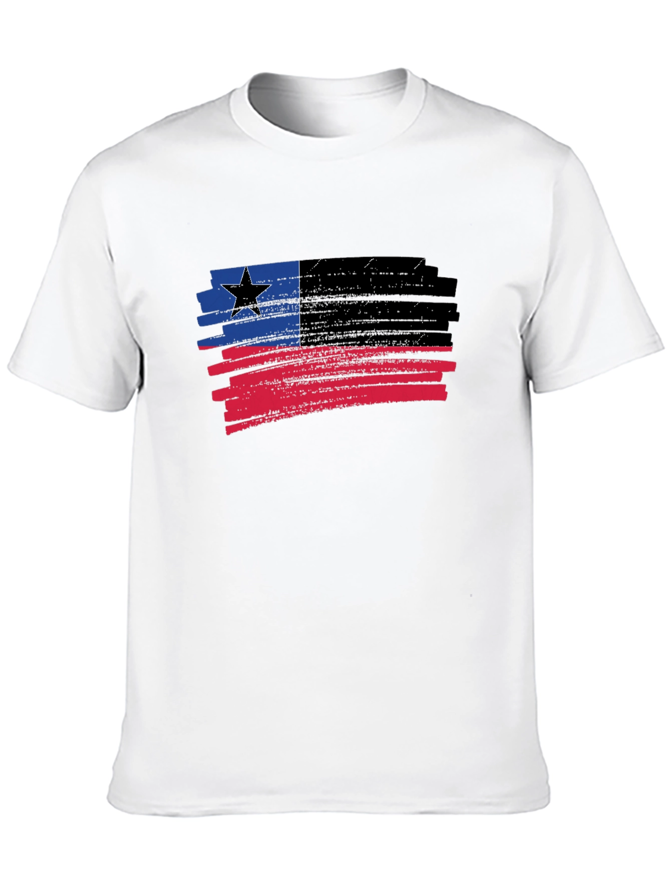 Distressed Grunge Flag T-Shirt - Black
