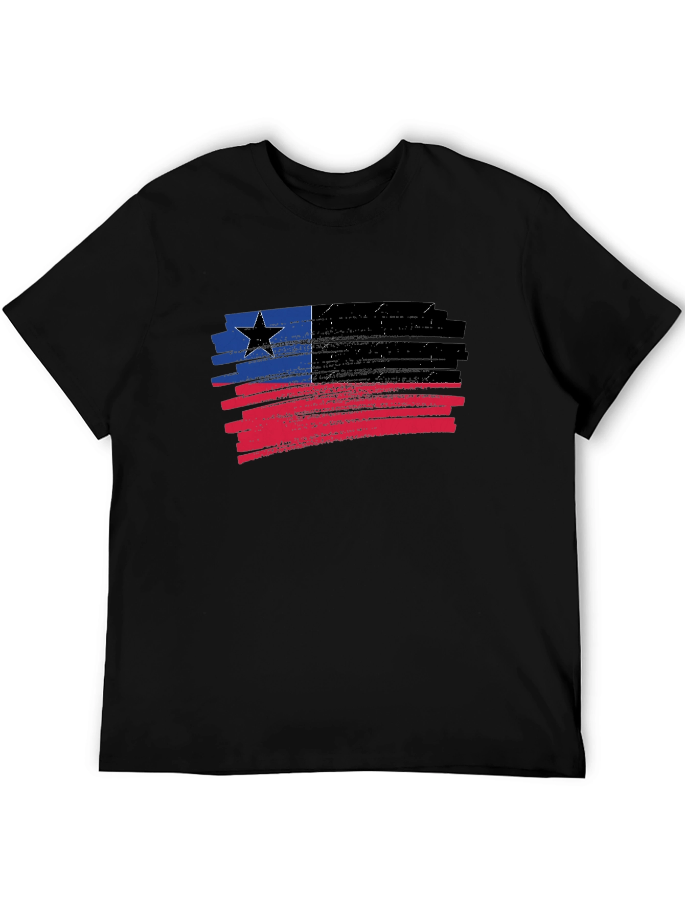 Distressed Grunge Flag T-Shirt - Black