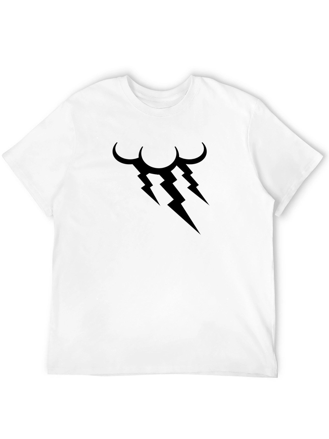 Black T-Shirt with Lightning Cloud Graphic