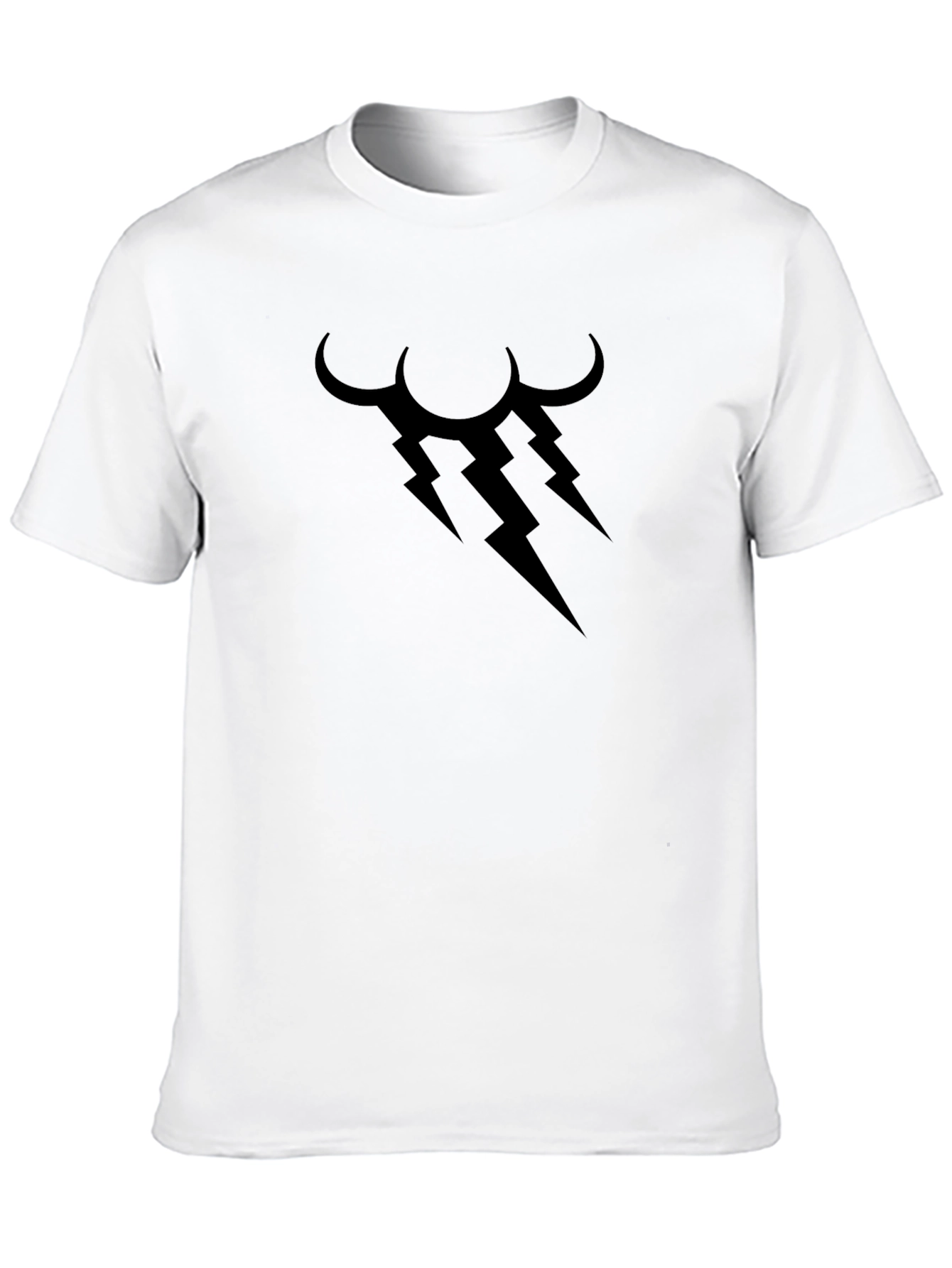 Black T-Shirt with Lightning Cloud Graphic